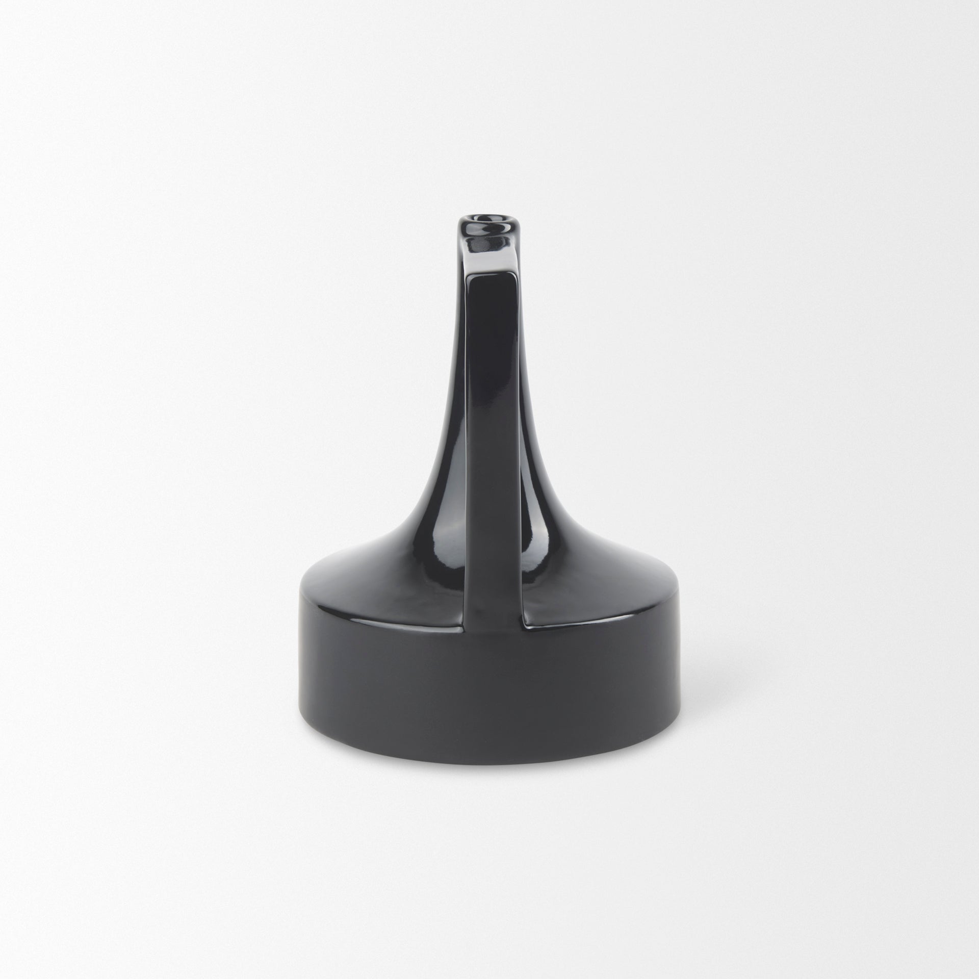 Burton 8.3H Small Glossy and Matte Black Ceramic Jug Vase - Central Designs