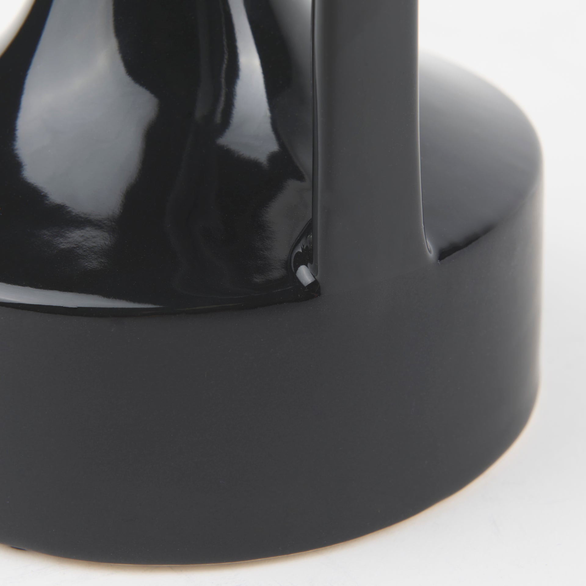 Burton 8.3H Small Glossy and Matte Black Ceramic Jug Vase - Central Designs