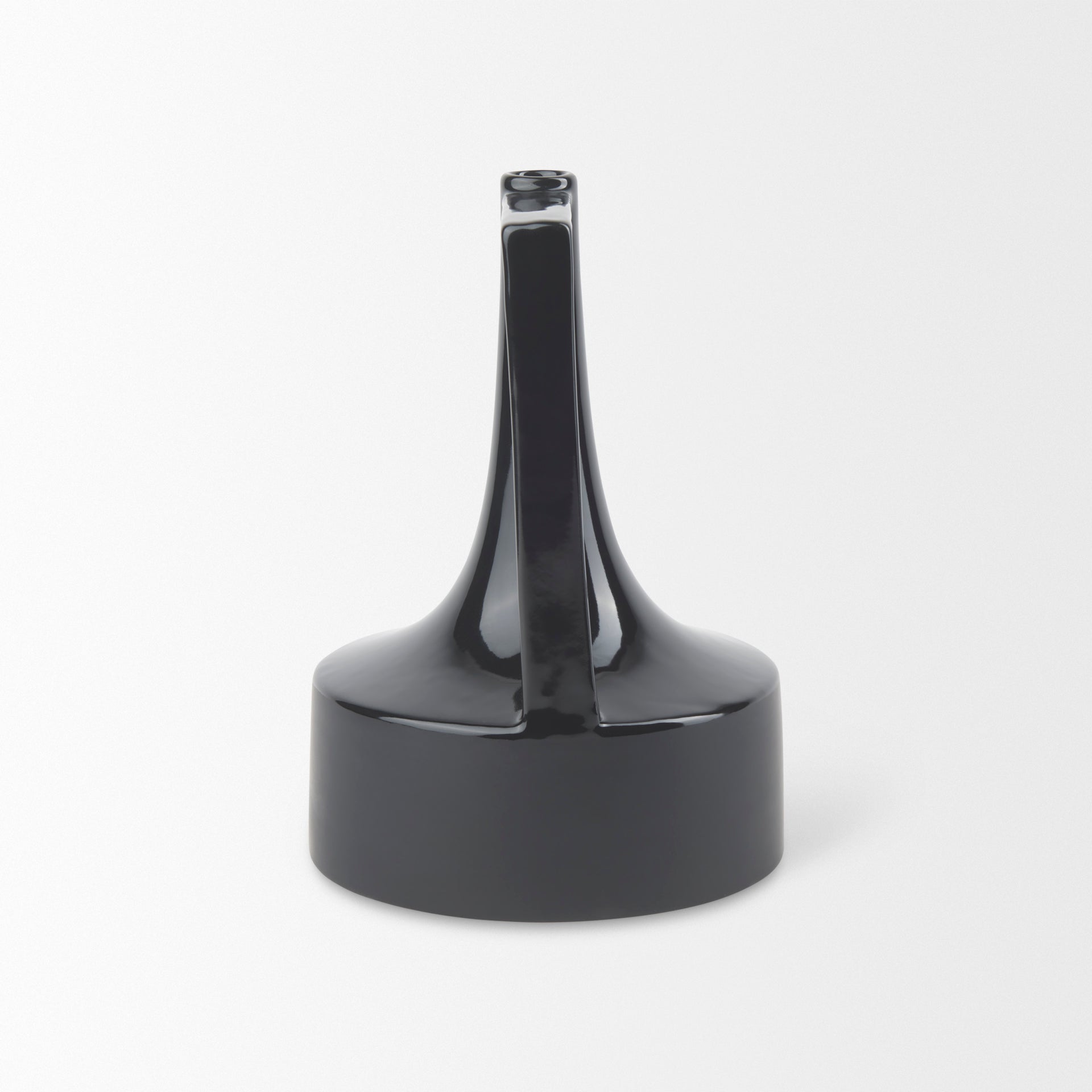 Burton 11.6H Medium Glossy and Matte Black Ceramic Jug Vase - Central Designs
