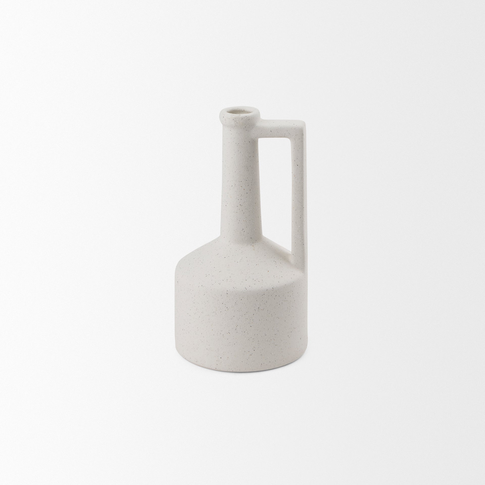 Burton 10.8H Small White Ceramic Jug Vase - Central Designs