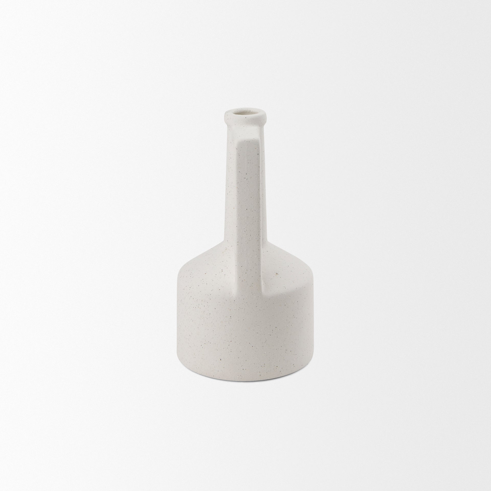 Burton 10.8H Small White Ceramic Jug Vase - Central Designs