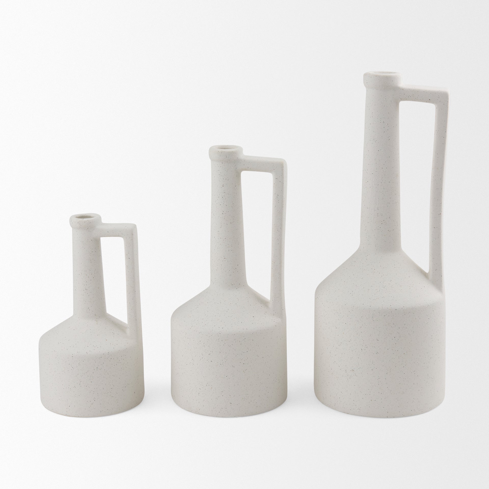 Burton 10.8H Small White Ceramic Jug Vase - Central Designs
