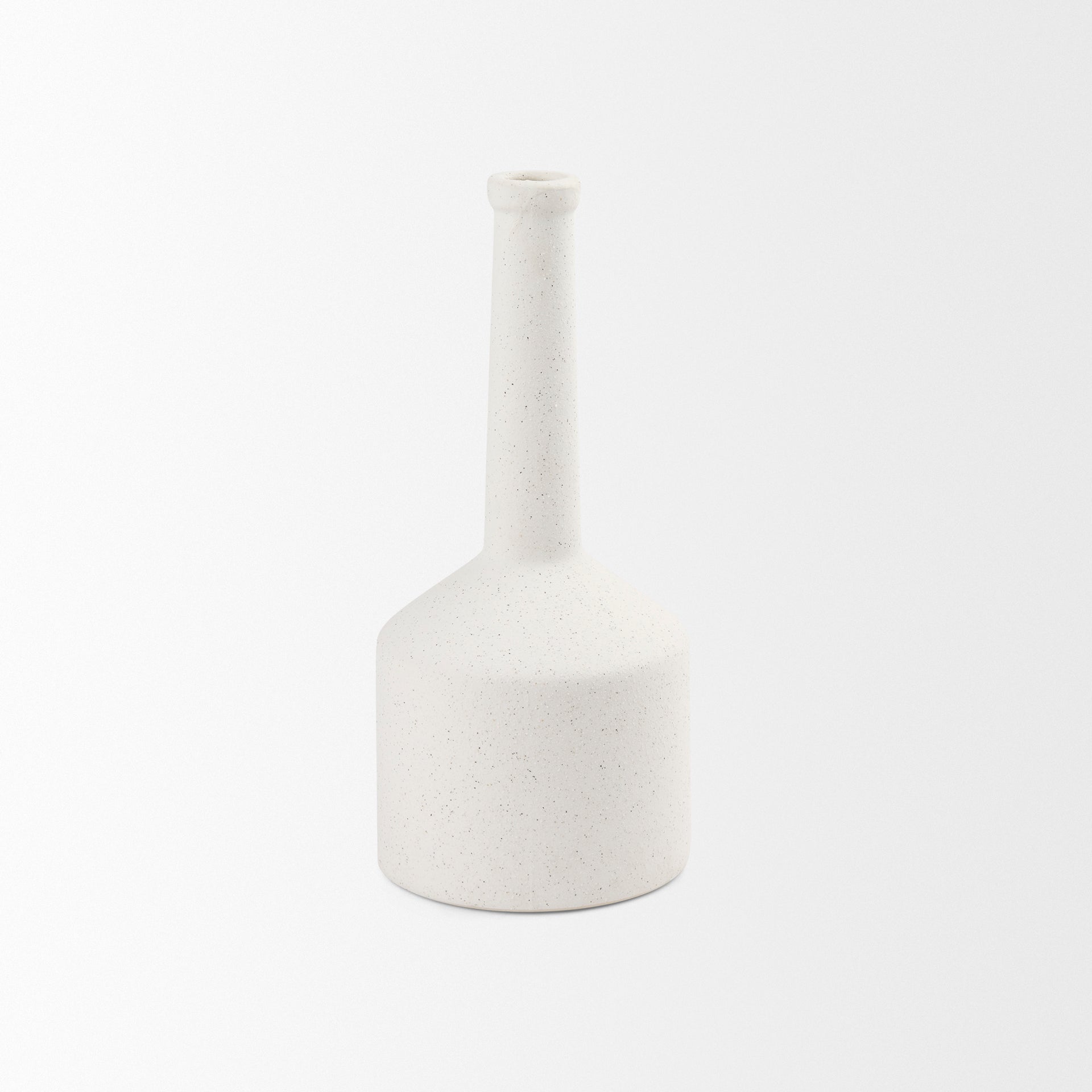 Burton 14.2H Medium White Ceramic Jug Vase - Central Designs