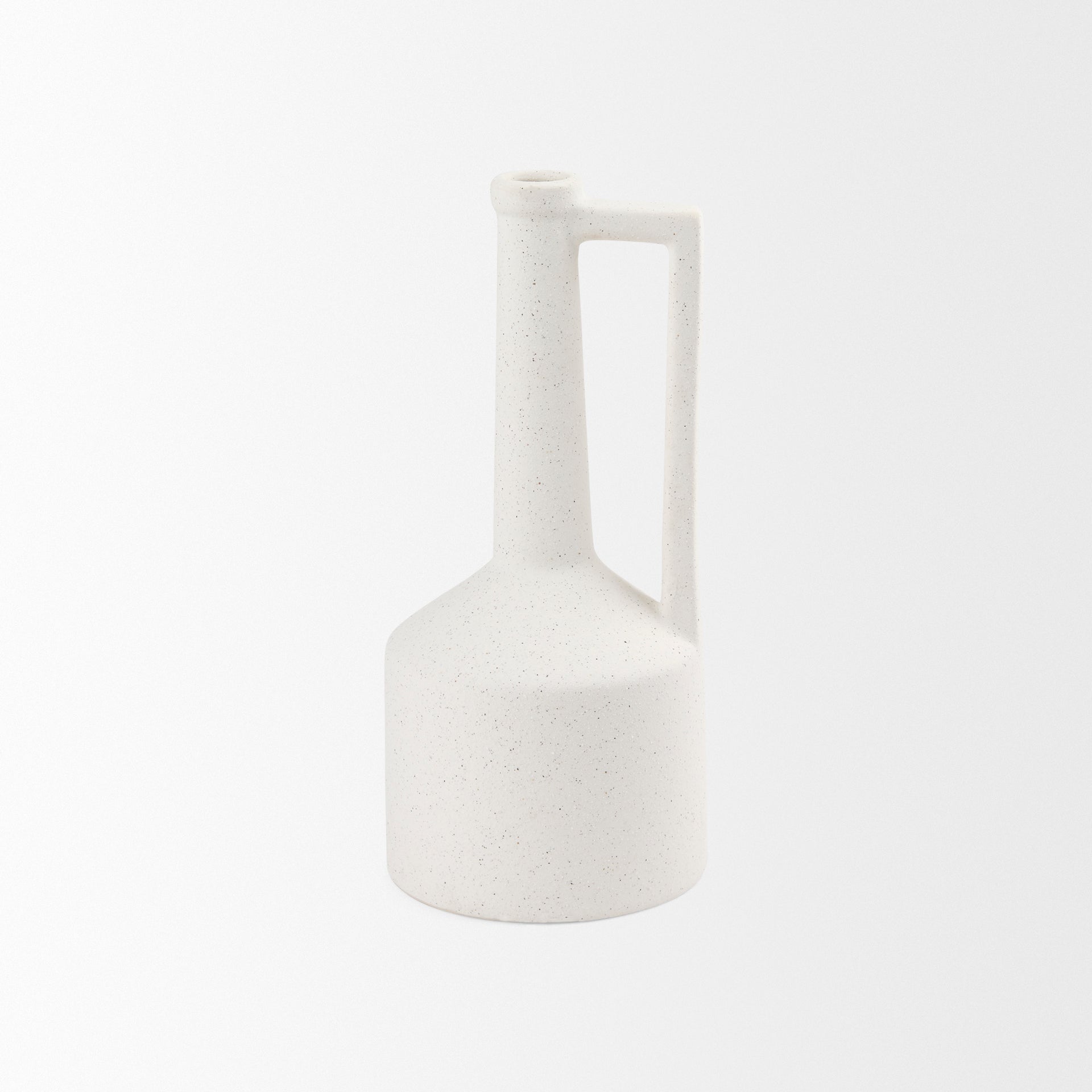 Burton 14.2H Medium White Ceramic Jug Vase - Central Designs