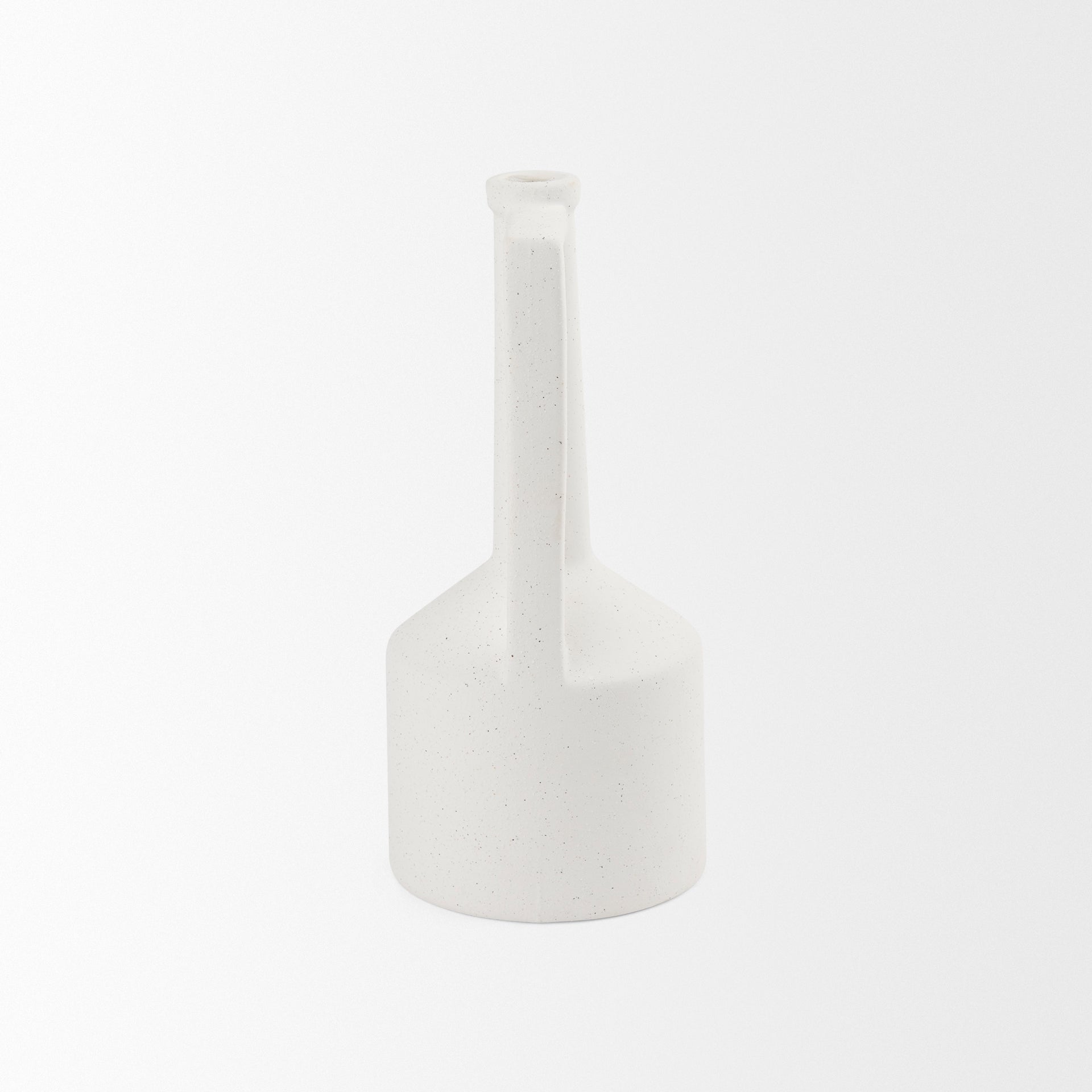 Burton 14.2H Medium White Ceramic Jug Vase - Central Designs