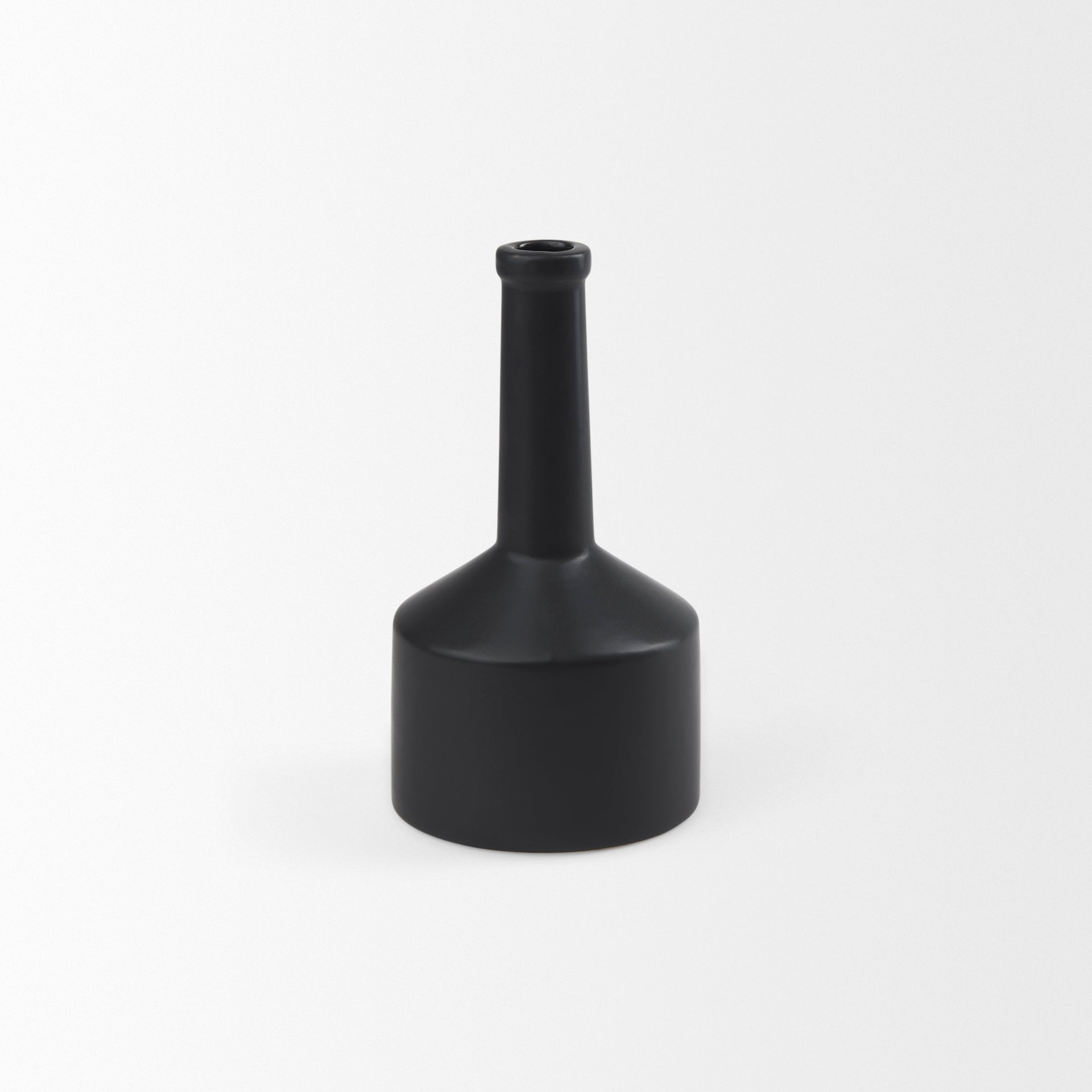 Burton 10.8H Small Matte Black Ceramic Jug Vase - Central Designs
