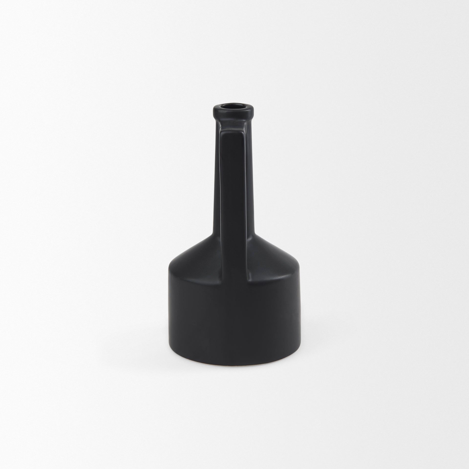 Burton 10.8H Small Matte Black Ceramic Jug Vase - Central Designs