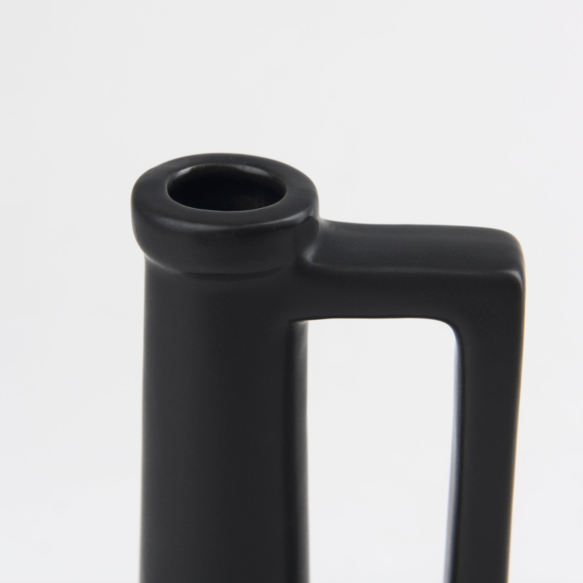 Burton 10.8H Small Matte Black Ceramic Jug Vase - Central Designs