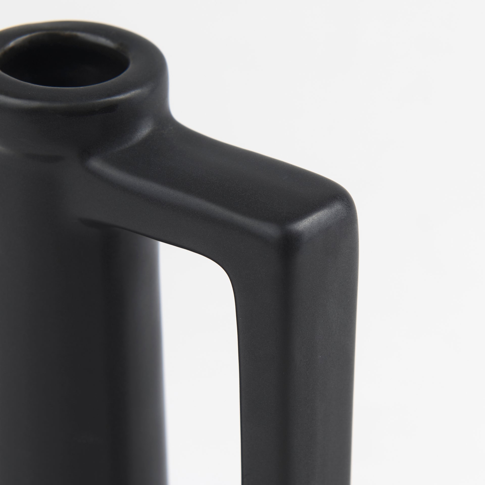 Burton 10.8H Small Matte Black Ceramic Jug Vase - Central Designs