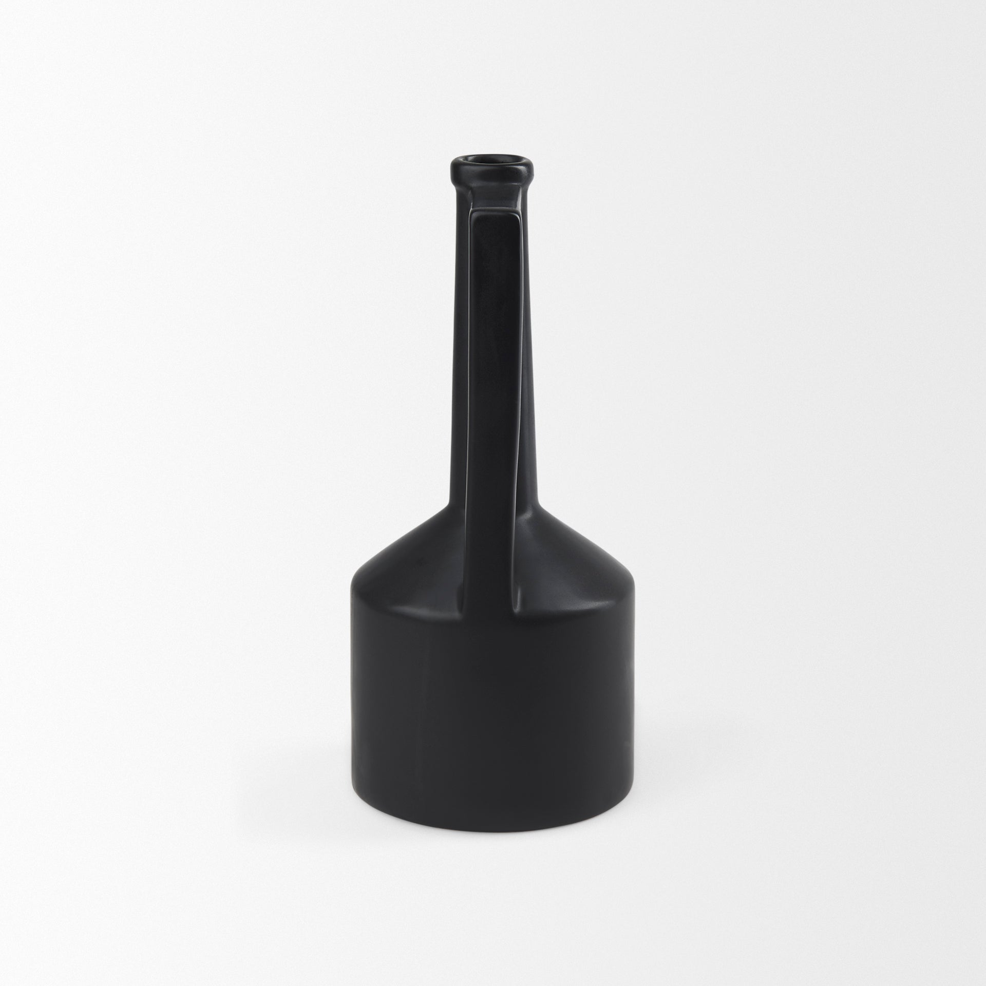 Burton 14.2H Medium Matte Black Ceramic Jug Vase - Central Designs