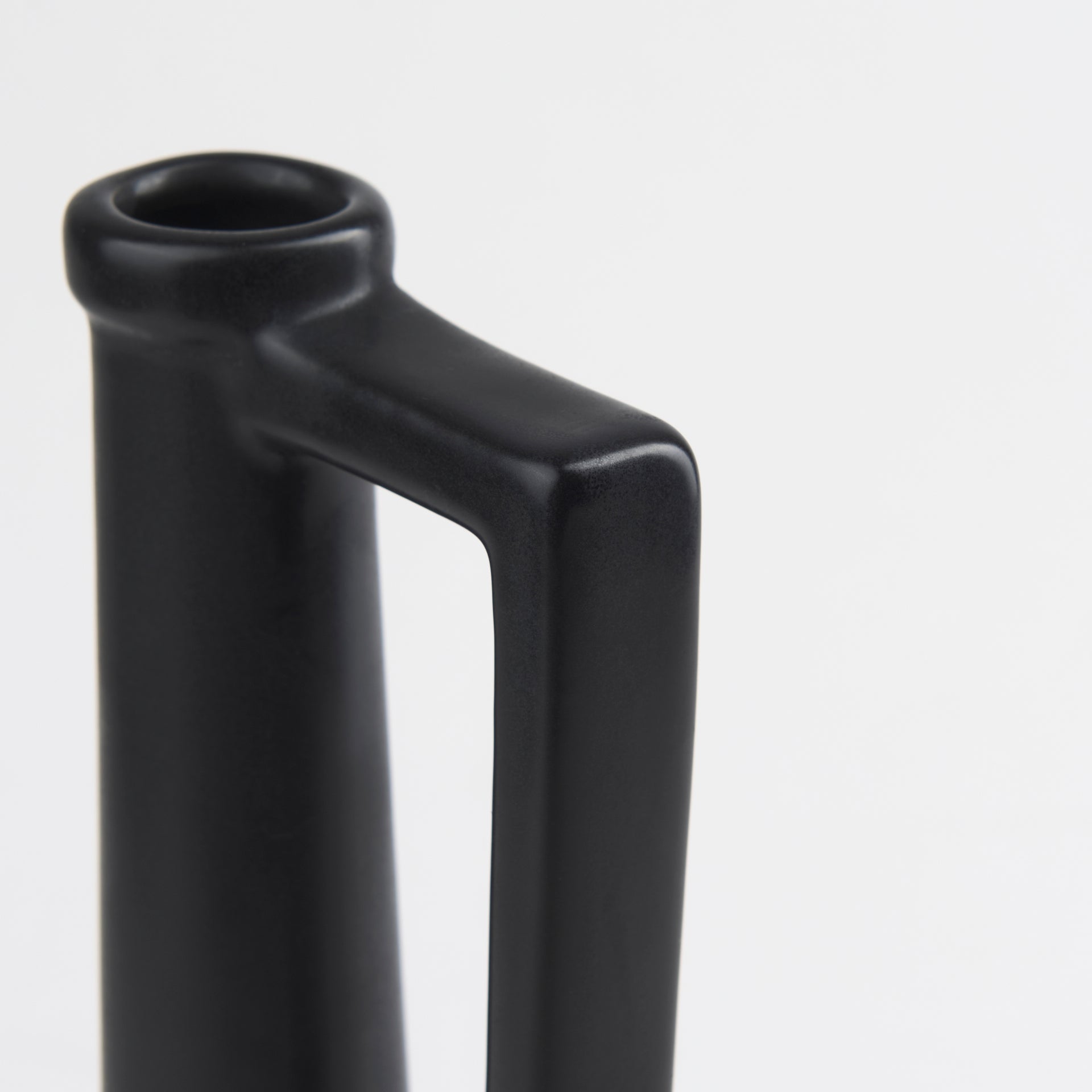 Burton 14.2H Medium Matte Black Ceramic Jug Vase - Central Designs
