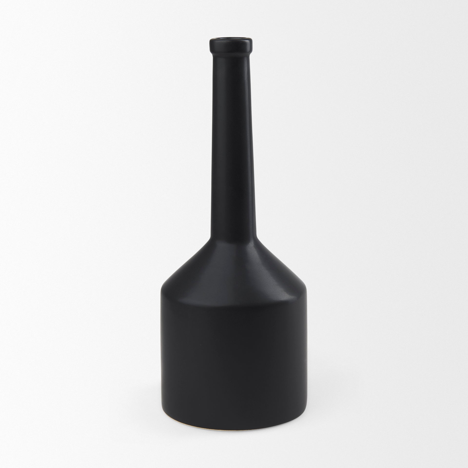 Burton 17.1H Large Matte Black Ceramic Jug Vase - Central Designs