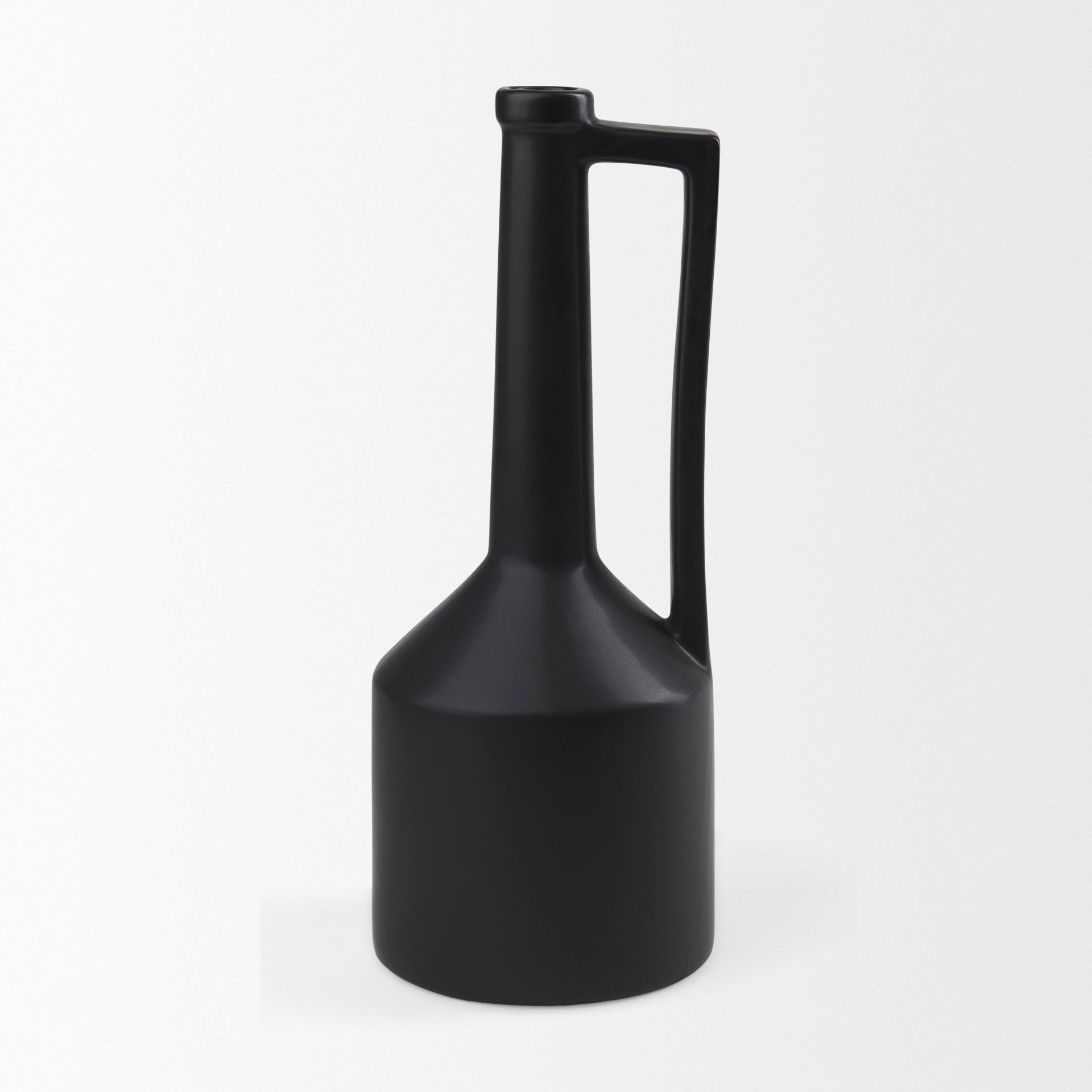 Burton 17.1H Large Matte Black Ceramic Jug Vase - Central Designs