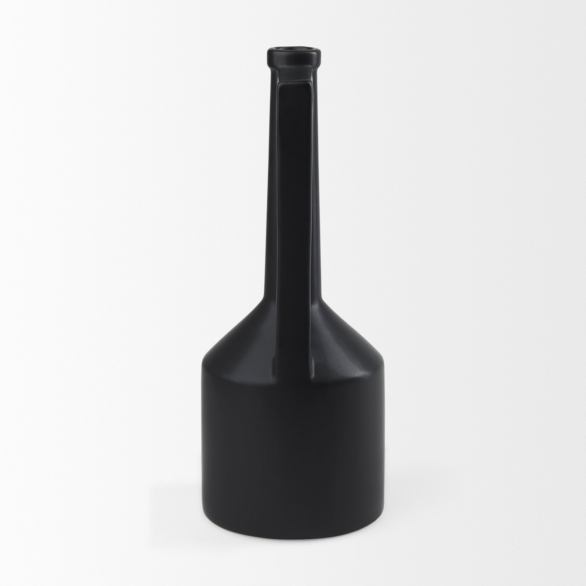 Burton 17.1H Large Matte Black Ceramic Jug Vase - Central Designs