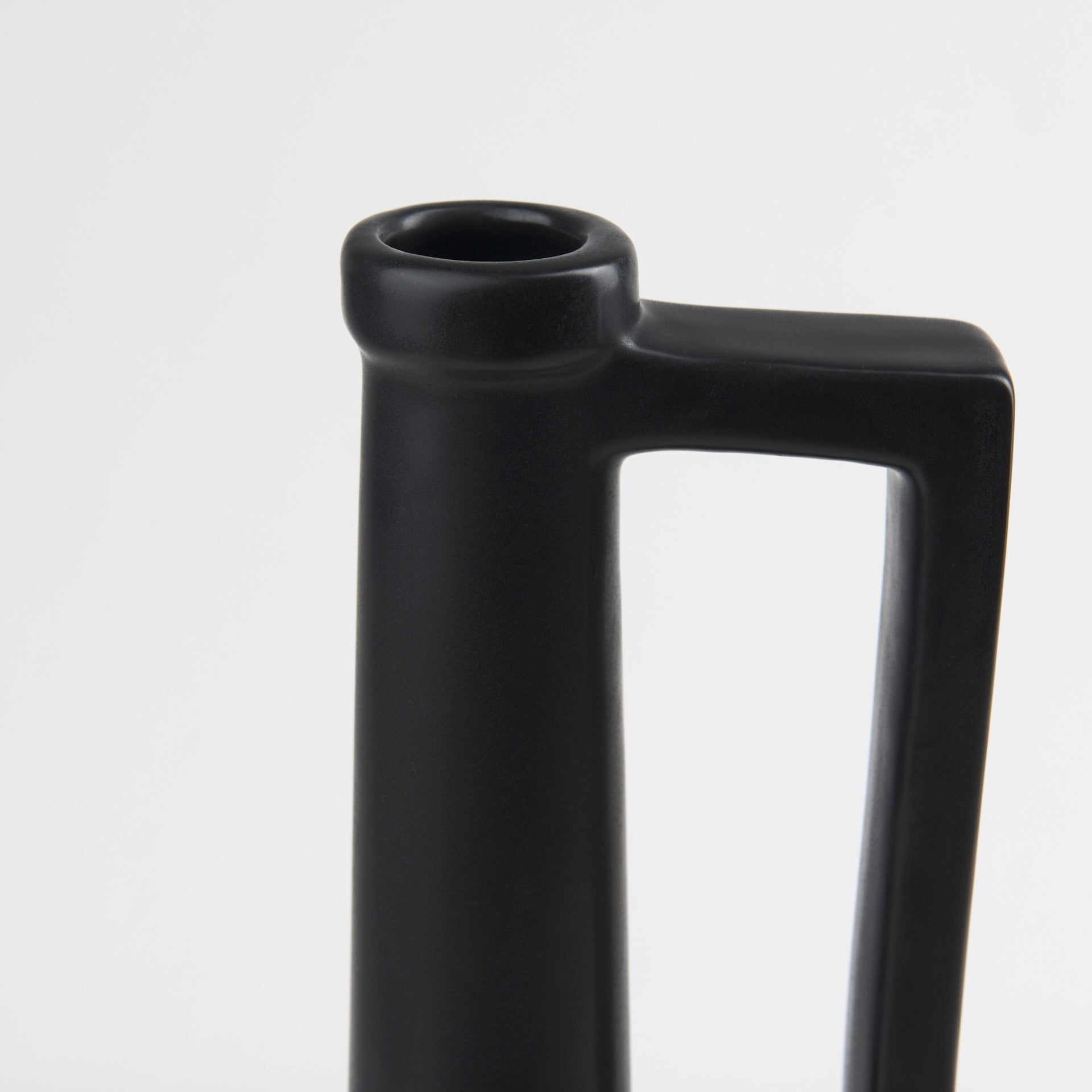 Burton 17.1H Large Matte Black Ceramic Jug Vase - Central Designs