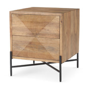 Cairo 22.0L x 22.0W x 26.0H Wood 2 Drawer Accent table - Central Designs