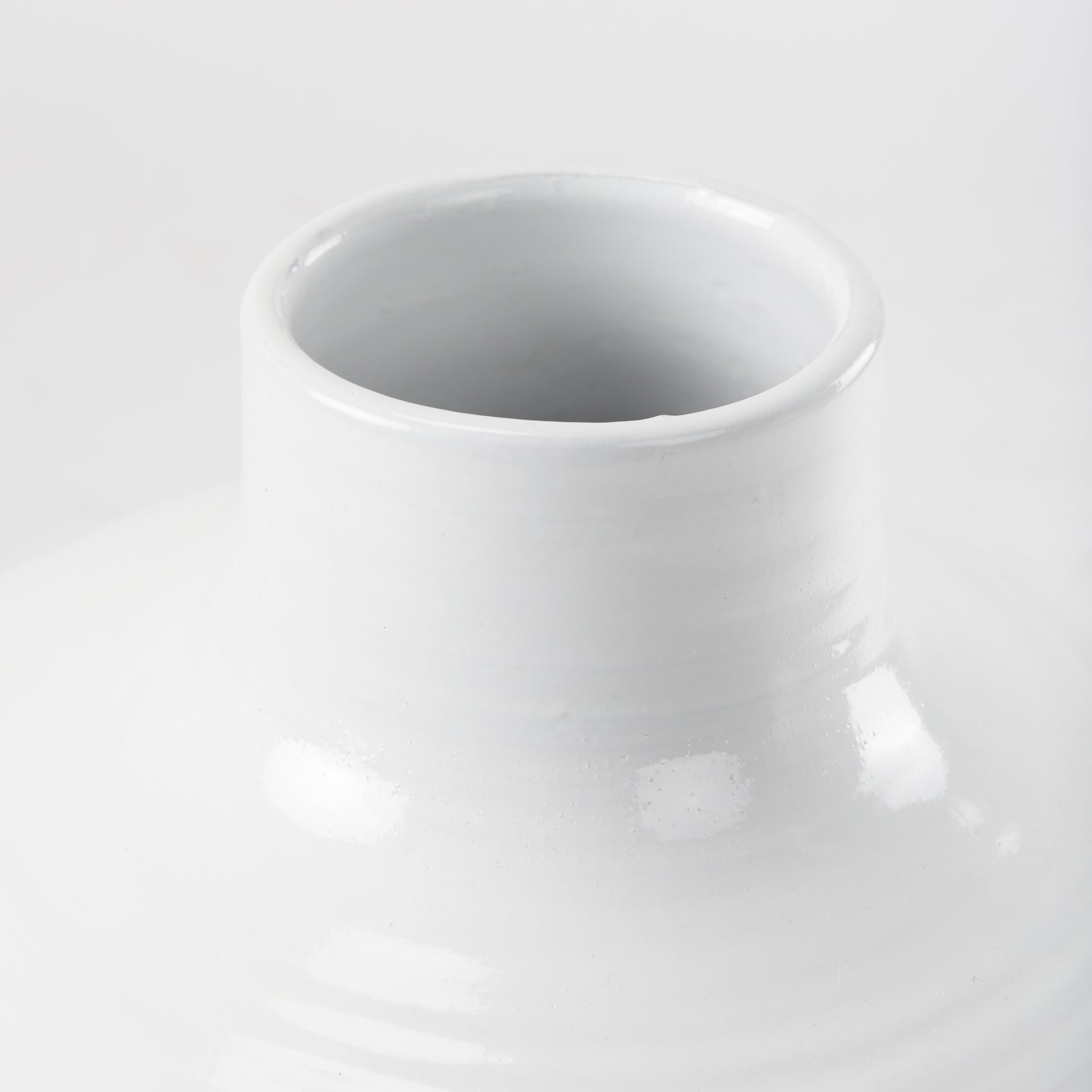 Amos 18.5L x 18.5W x 24.4H White and Dark Beige Color Blocked Ceramic Floor Vase - Central Designs