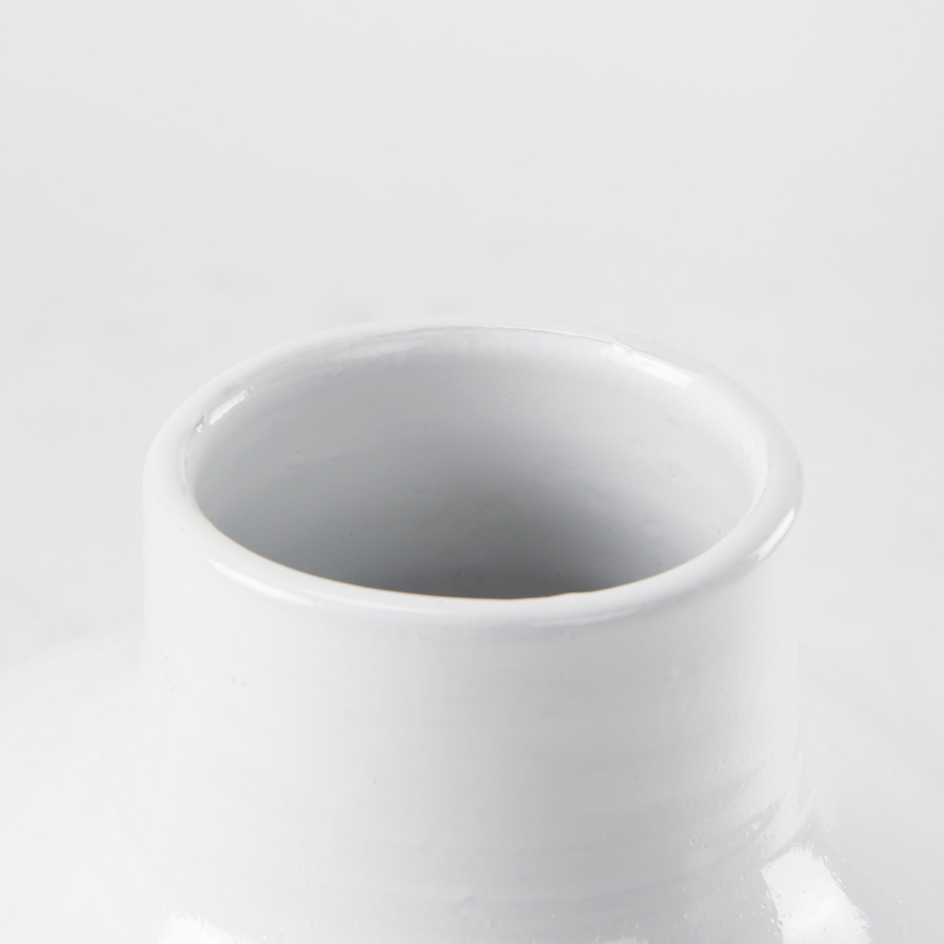 Amos 18.5L x 18.5W x 24.4H White and Dark Beige Color Blocked Ceramic Floor Vase - Central Designs