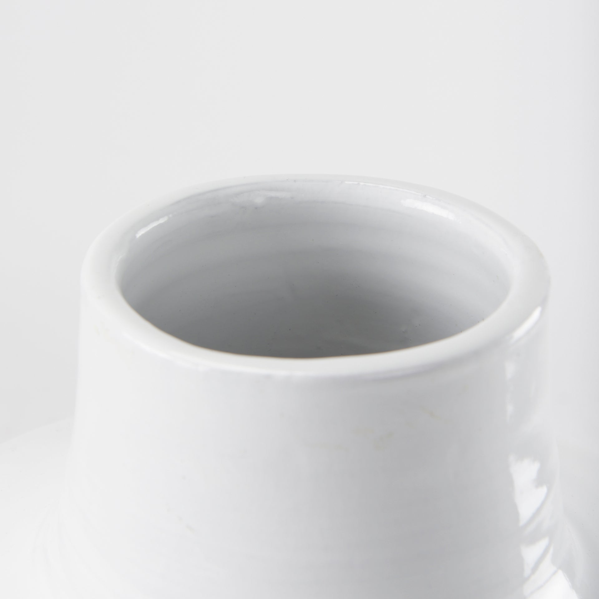 Amos 20.5L x 20.5W x 31.9H White and Dark Beige Color Blocked Ceramic Floor Vase - Central Designs