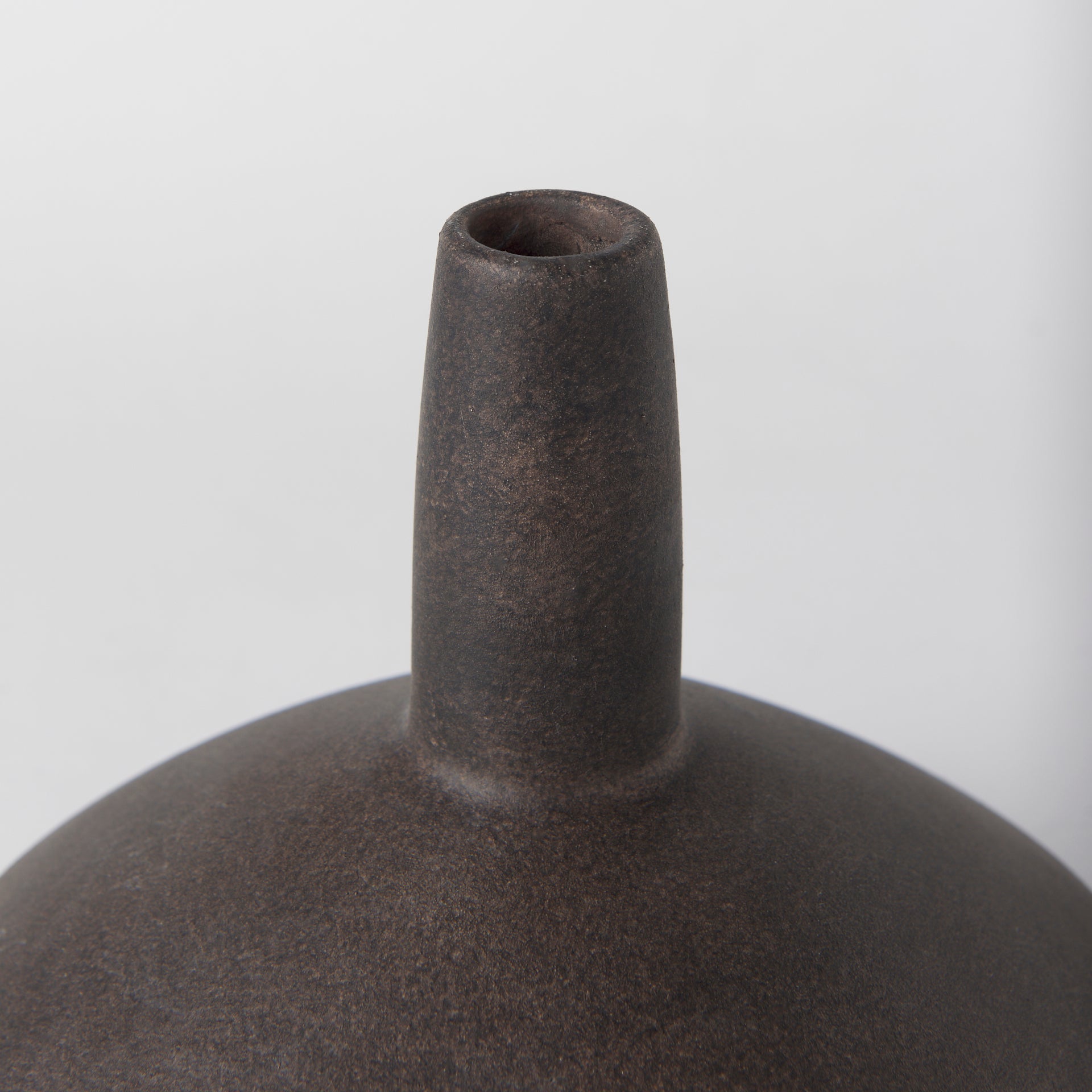 Rylee 6.9H Dark Brown Ceramic Vase - Central Designs