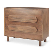 Astrid 36L x 17W x 30.3H Medium Brown Solid Wood 3 Drawer Cabinet - Central Designs