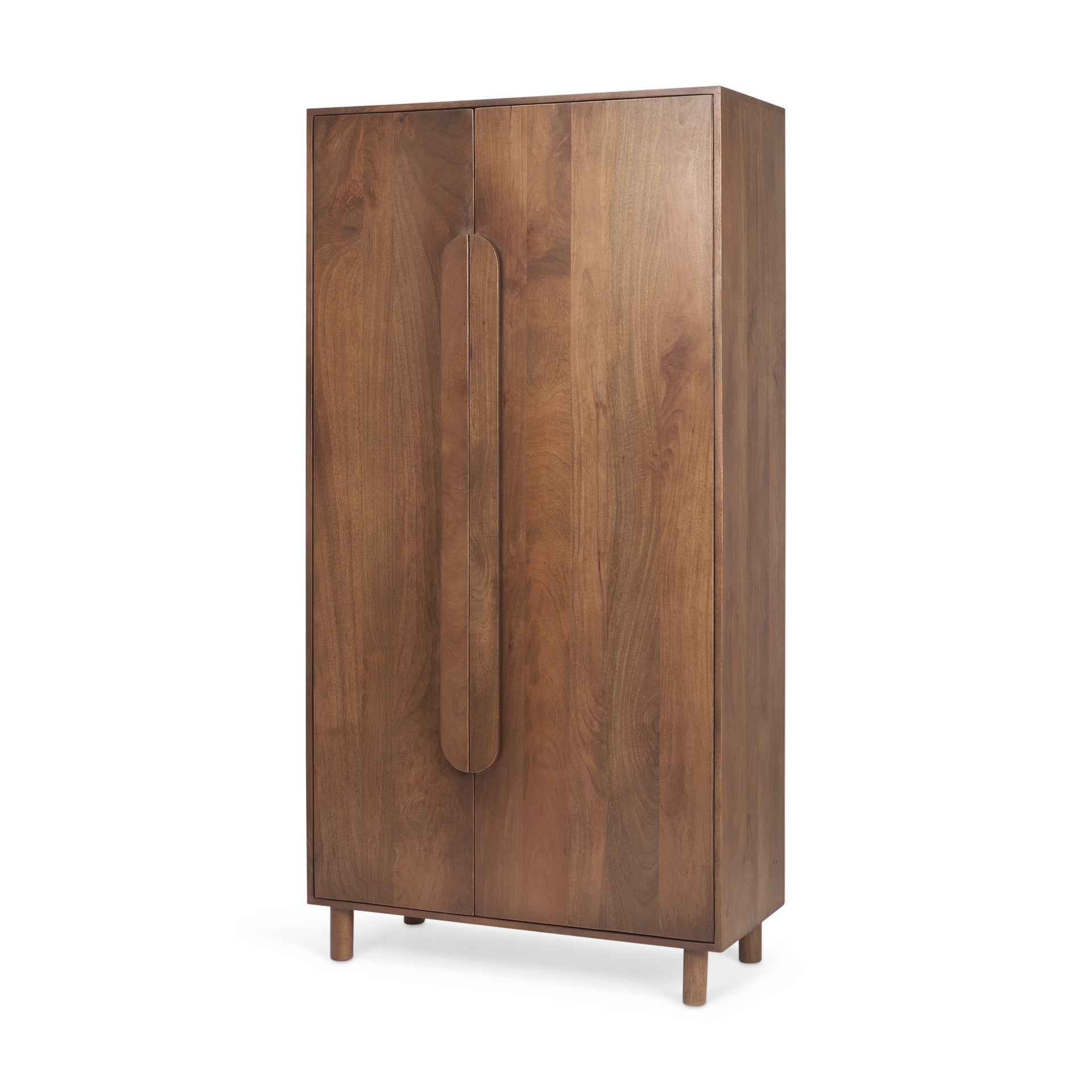 Astrid 36.0L x 17.0W x 70.0H Medium Brown Solid Wood Armoire - Central Designs