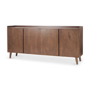 Lillie Medium Brown Wood 4 Door Tray Top Sideboard - Central Designs