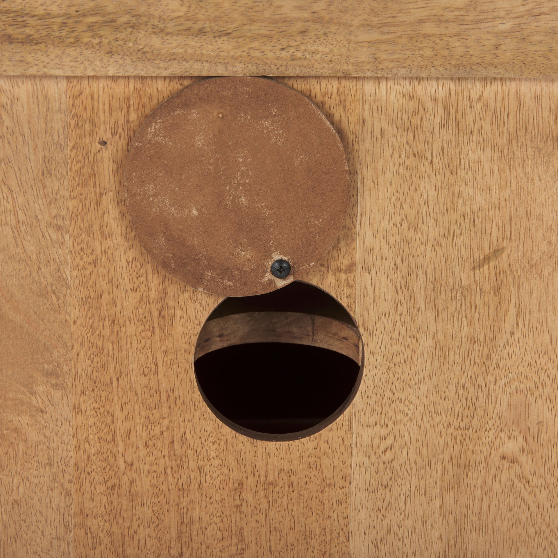 Grier Light Brown Solid Wood and Cane 3 Door Media Console - Central Designs