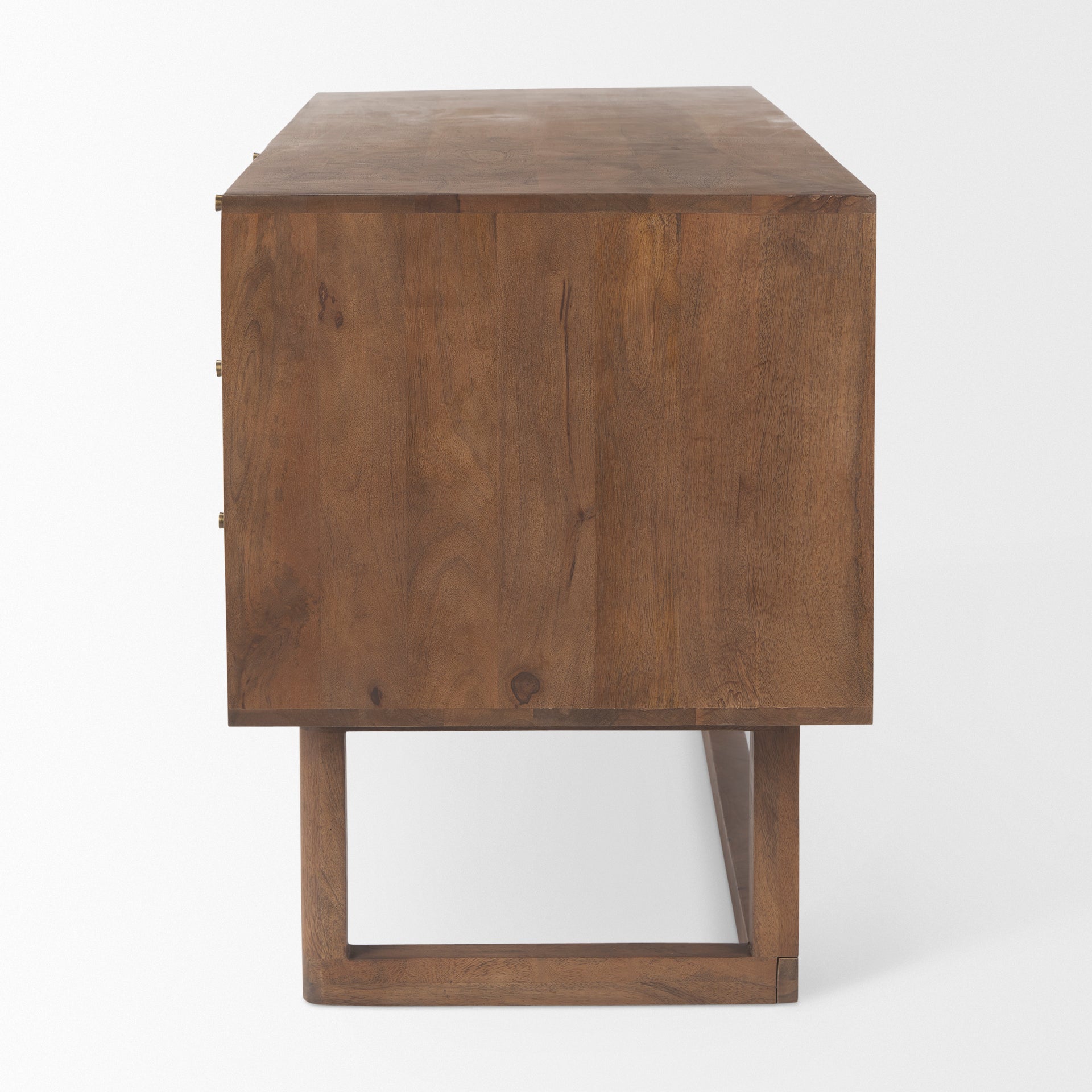 Grier 60.0L x 22.75W x 30.5H Medium Brown Solid Wood W/Cane Office Desk - Central Designs