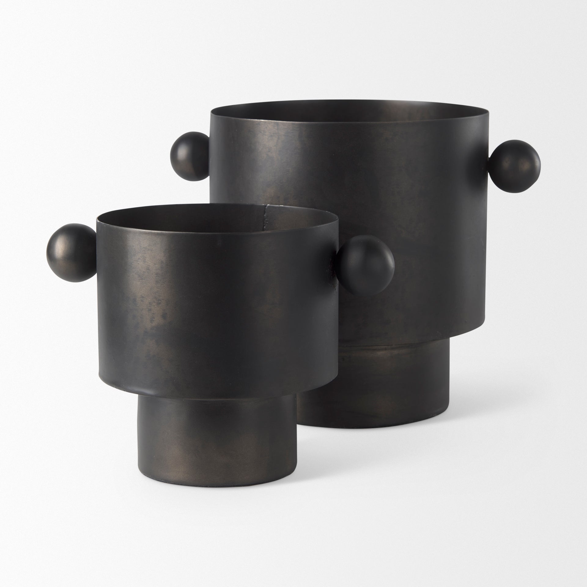 Juno 6.5H Medium Black Iron Vase - Central Designs