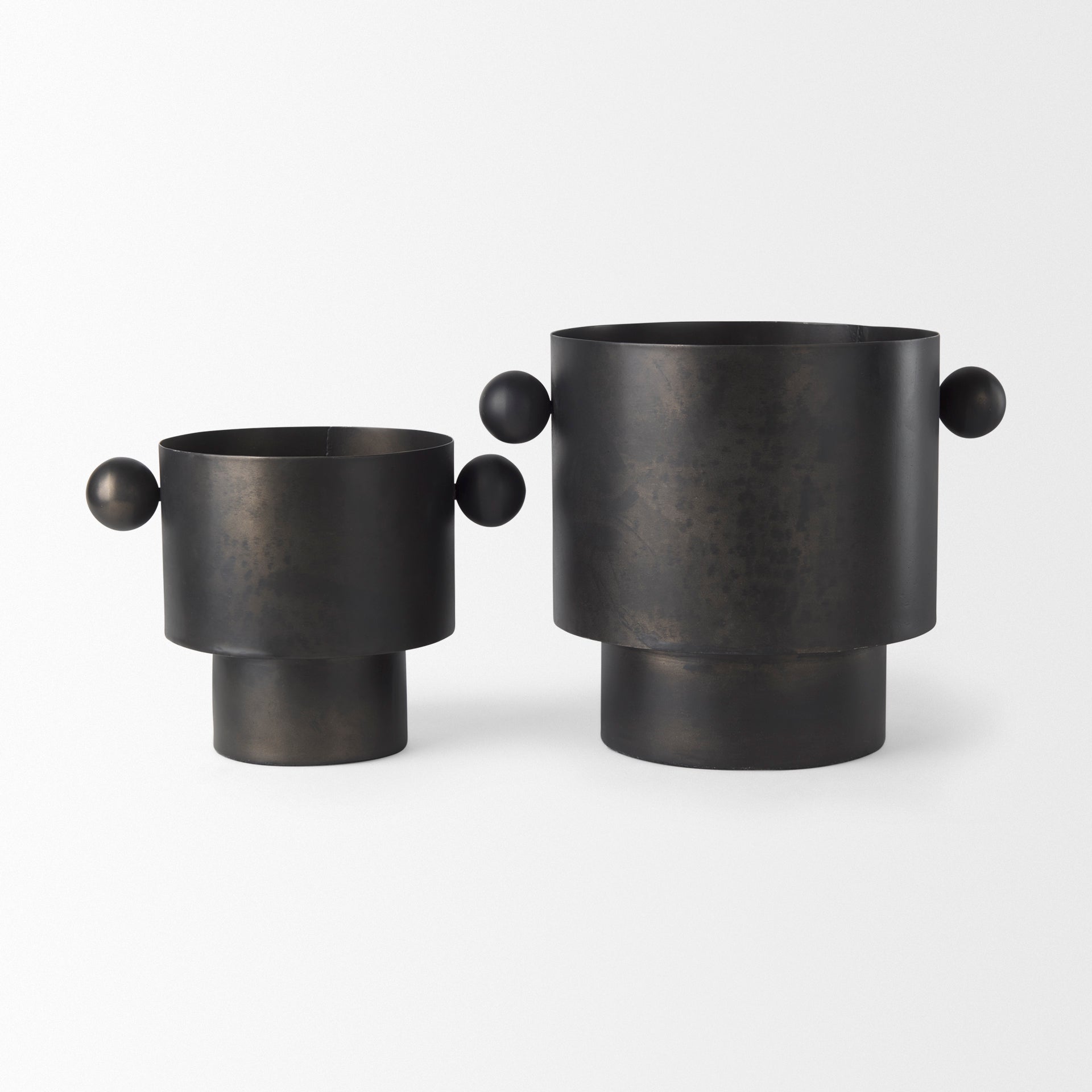 Juno 6.5H Medium Black Iron Vase - Central Designs