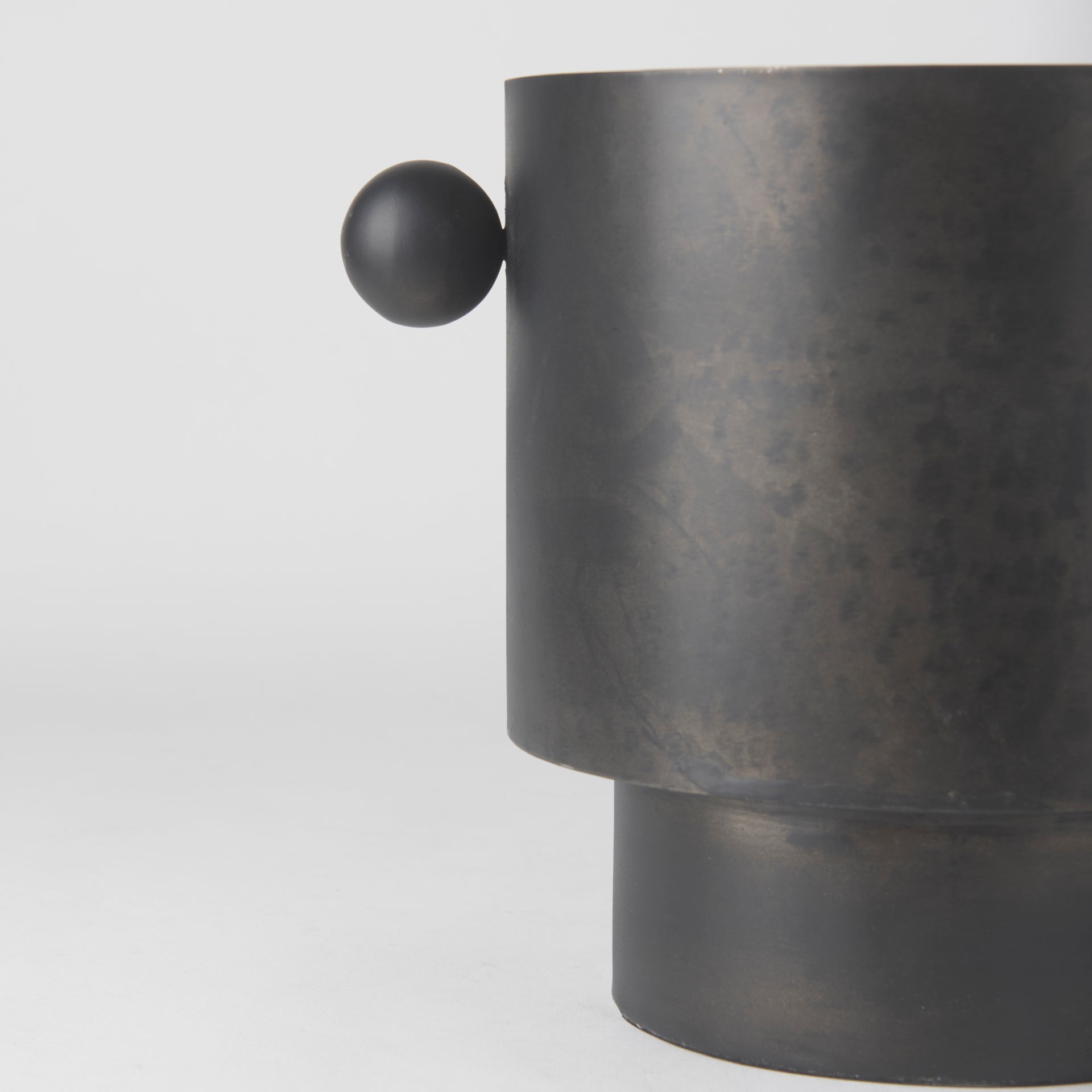 Juno 8.5H Large Black Iron Vase - Central Designs