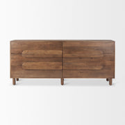 Astrid 71L x 17W x 30.3H Medium Brown Solid Wood 6 Drawer Sideboard - Central Designs