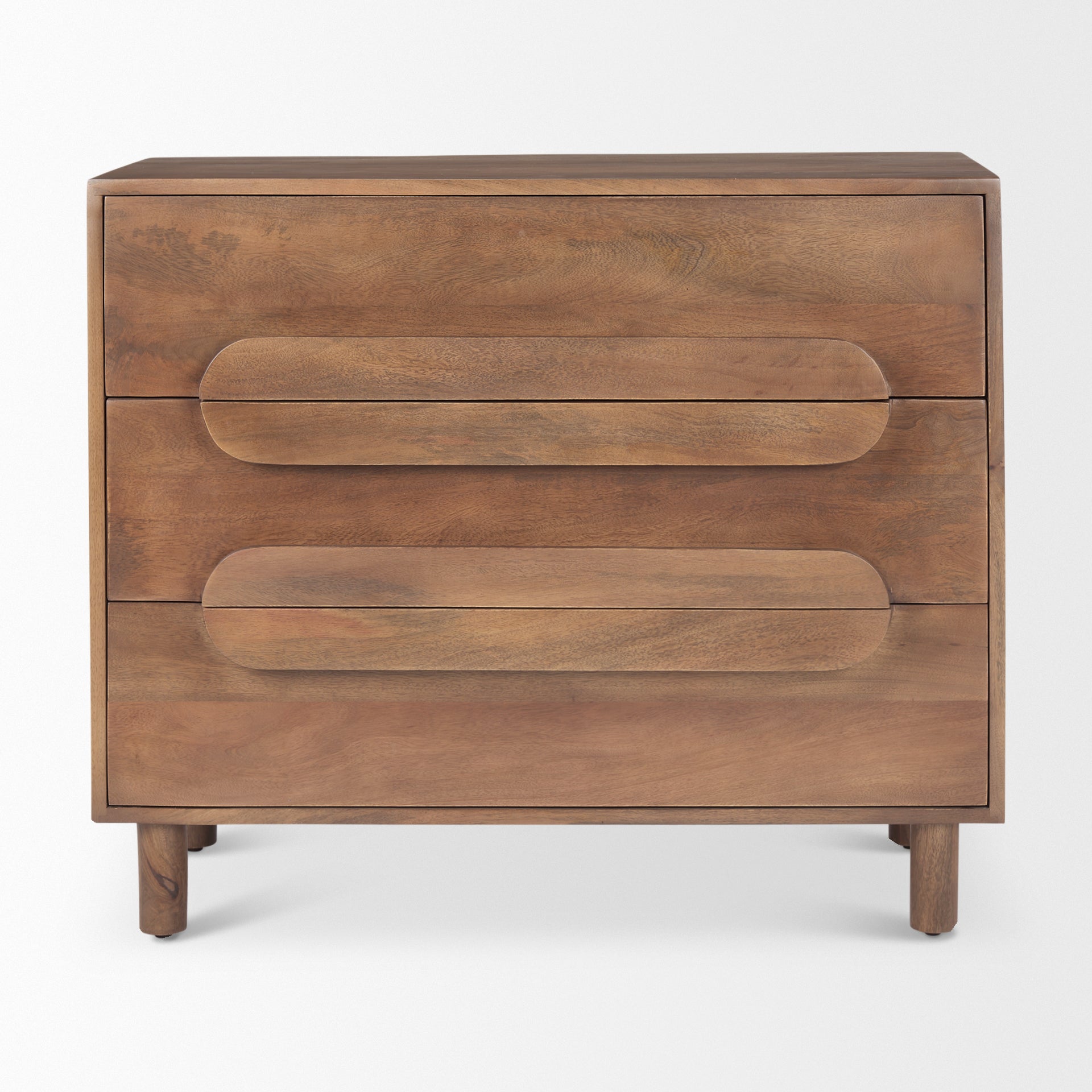 Astrid 36L x 17W x 30.3H Medium Brown Solid Wood 3 Drawer Cabinet - Central Designs