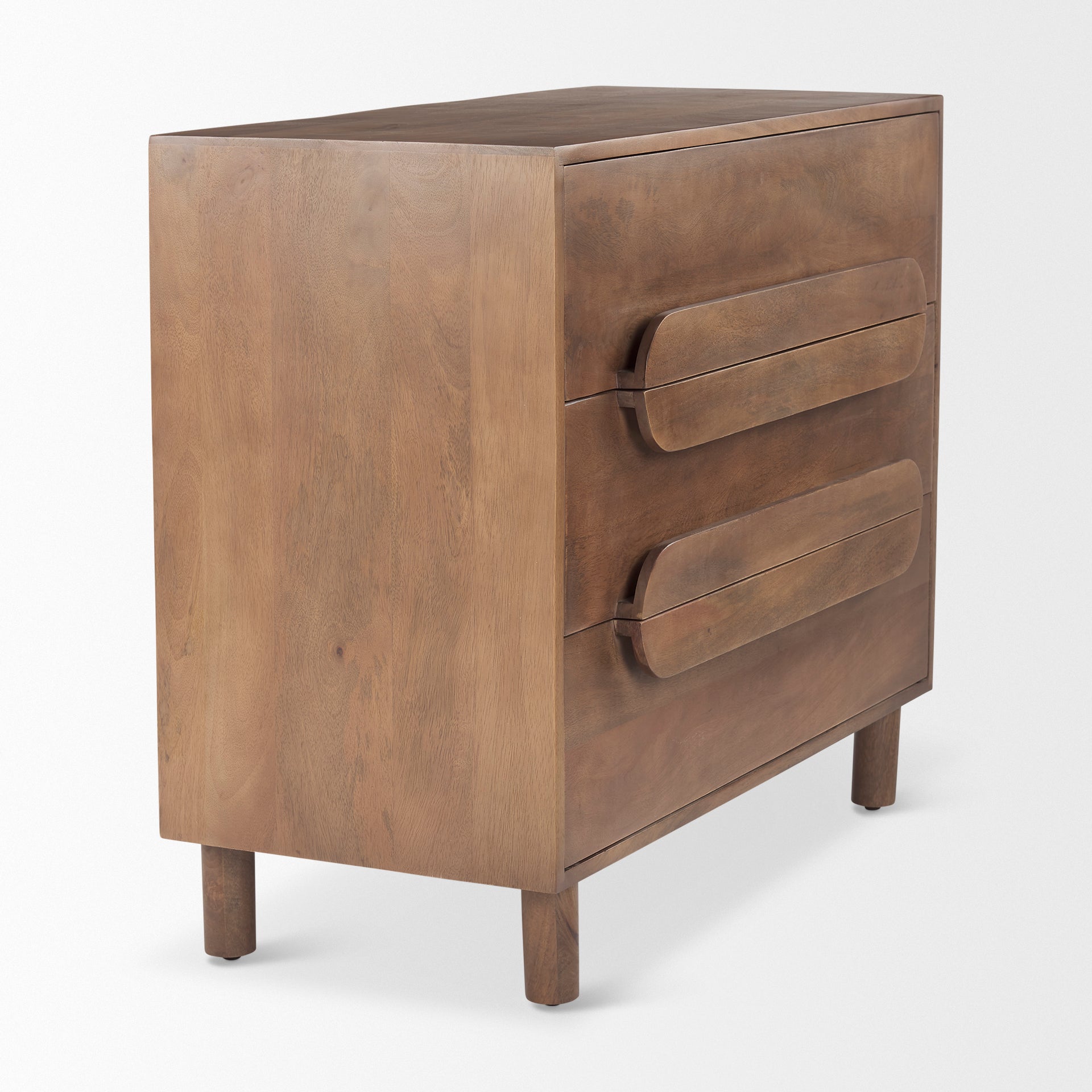 Astrid 36L x 17W x 30.3H Medium Brown Solid Wood 3 Drawer Cabinet - Central Designs