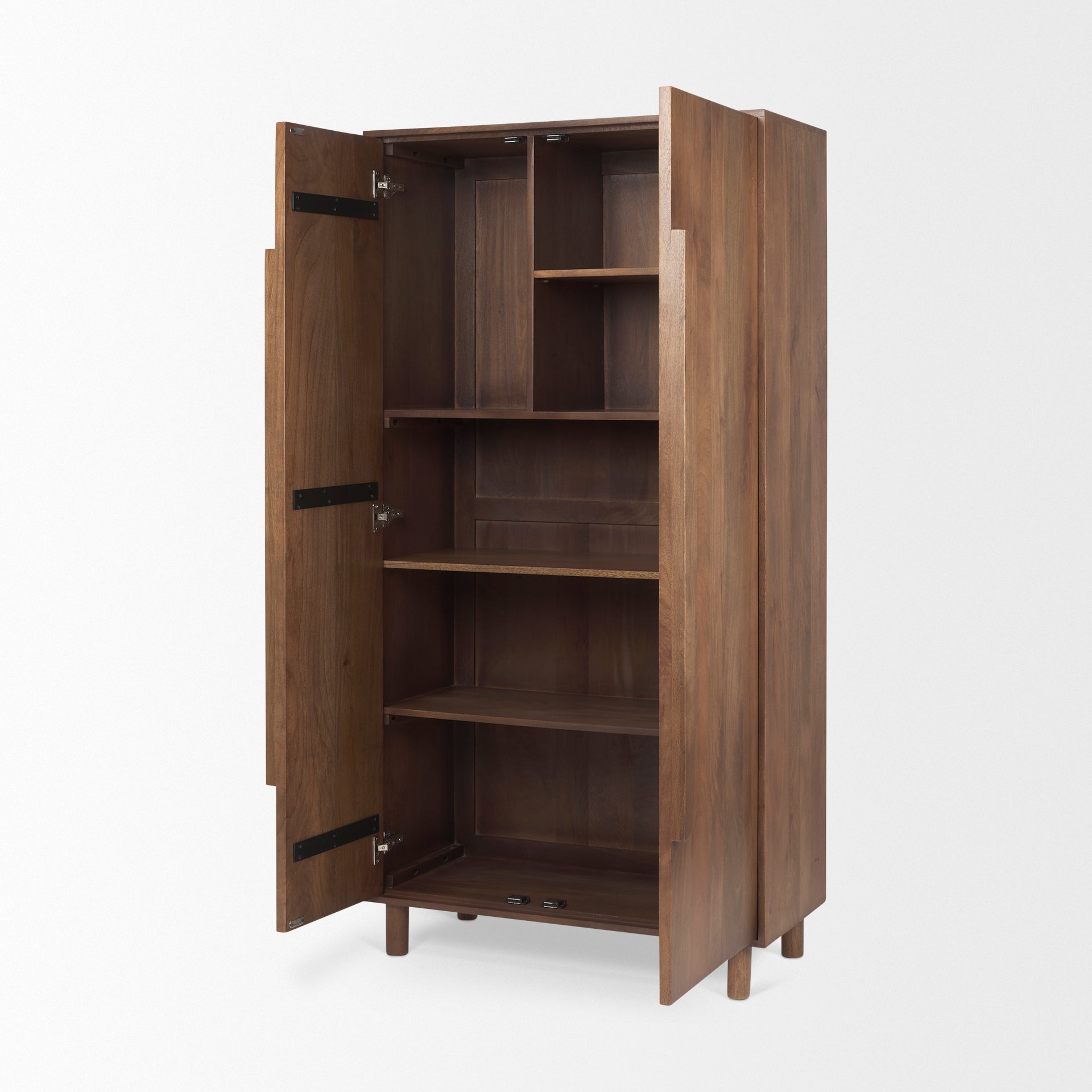 Astrid 36.0L x 17.0W x 70.0H Medium Brown Solid Wood Armoire - Central Designs