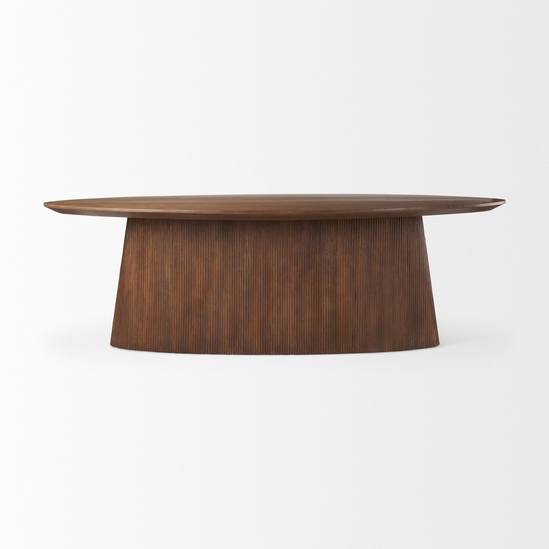 Lance 94"L x 50"W x30"H Medium Brown Solid Wood Oval Dining Table - Central Designs