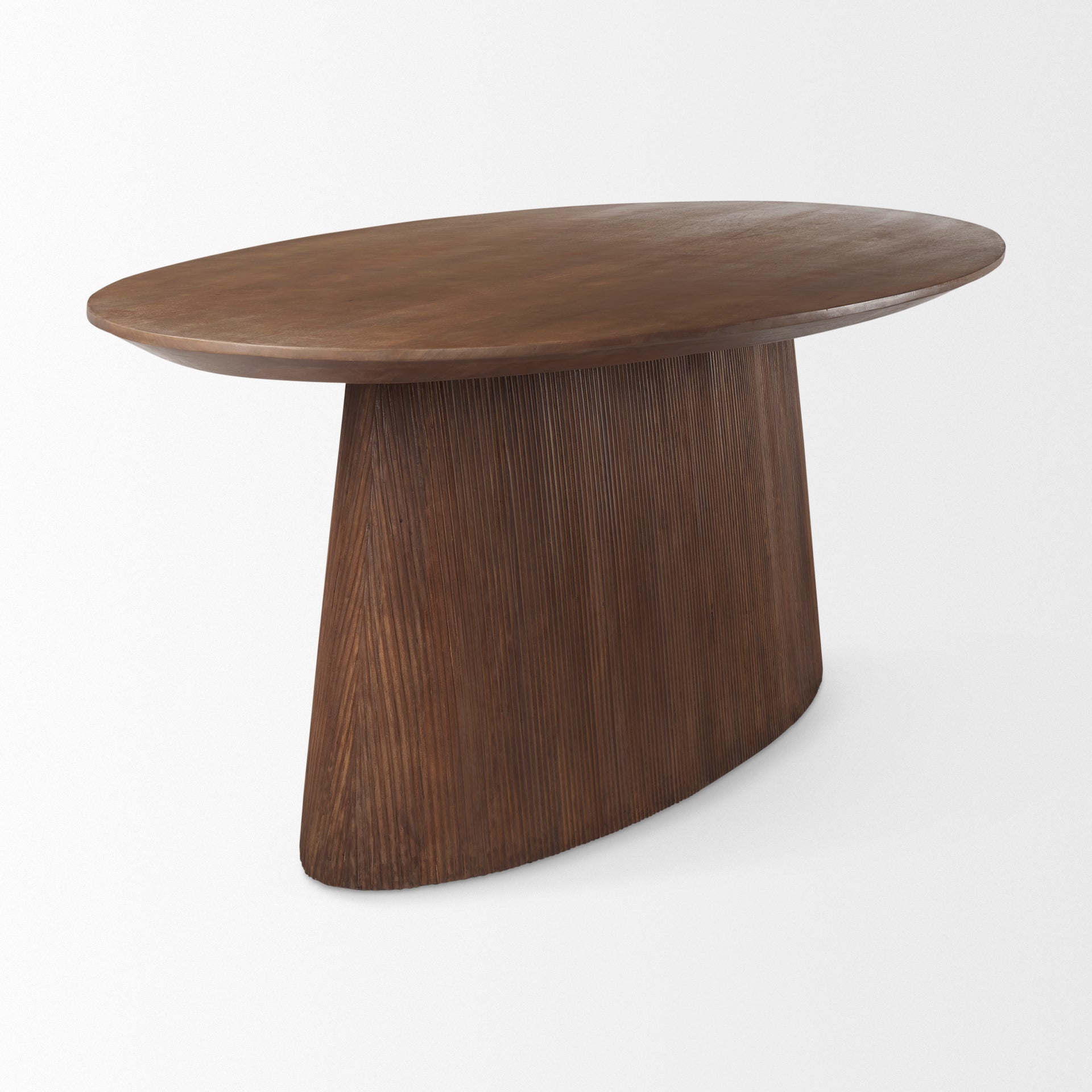 Lance 94"L x 50"W x30"H Medium Brown Solid Wood Oval Dining Table - Central Designs