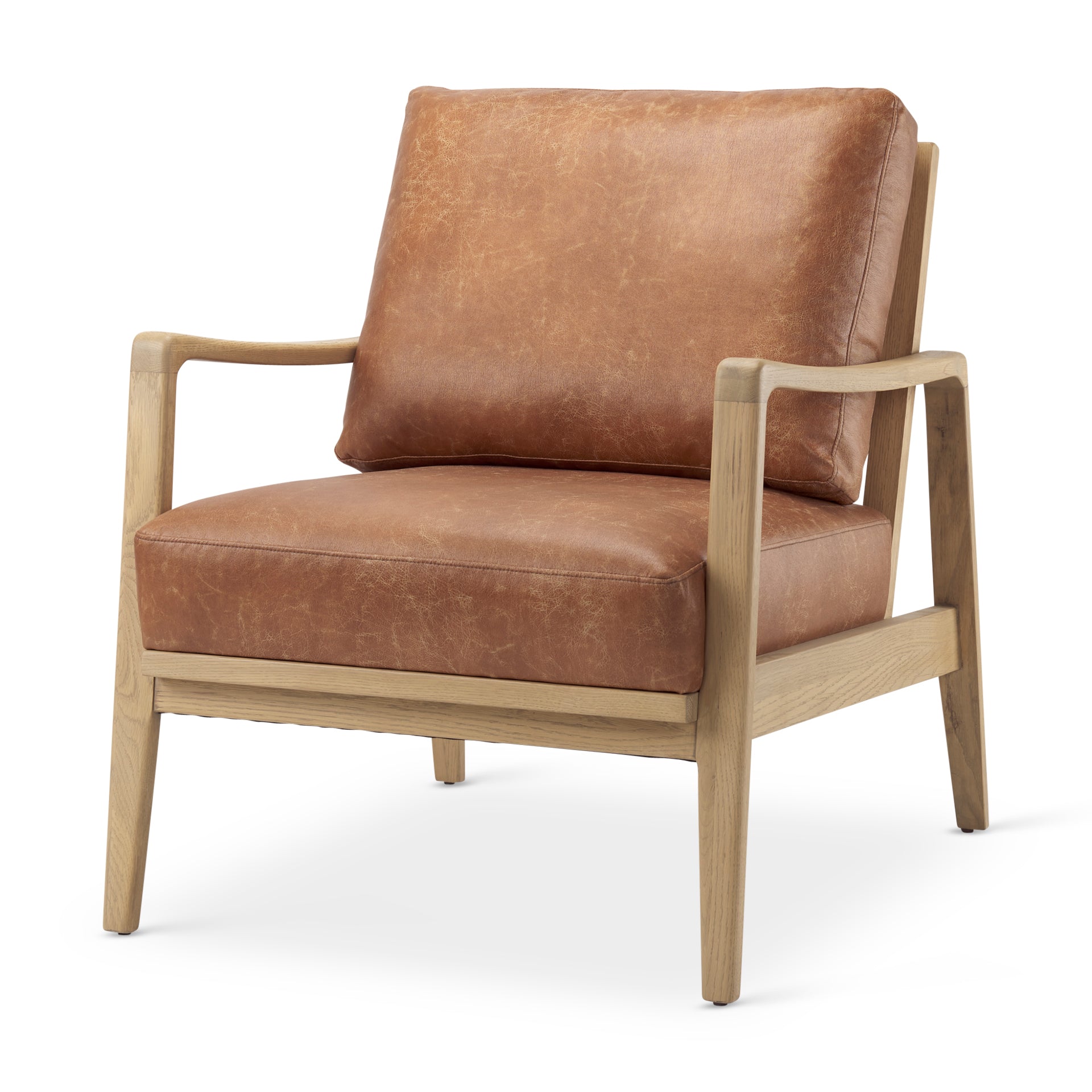 Raeleigh Tan Faux Leather Accent Chair - Central Designs