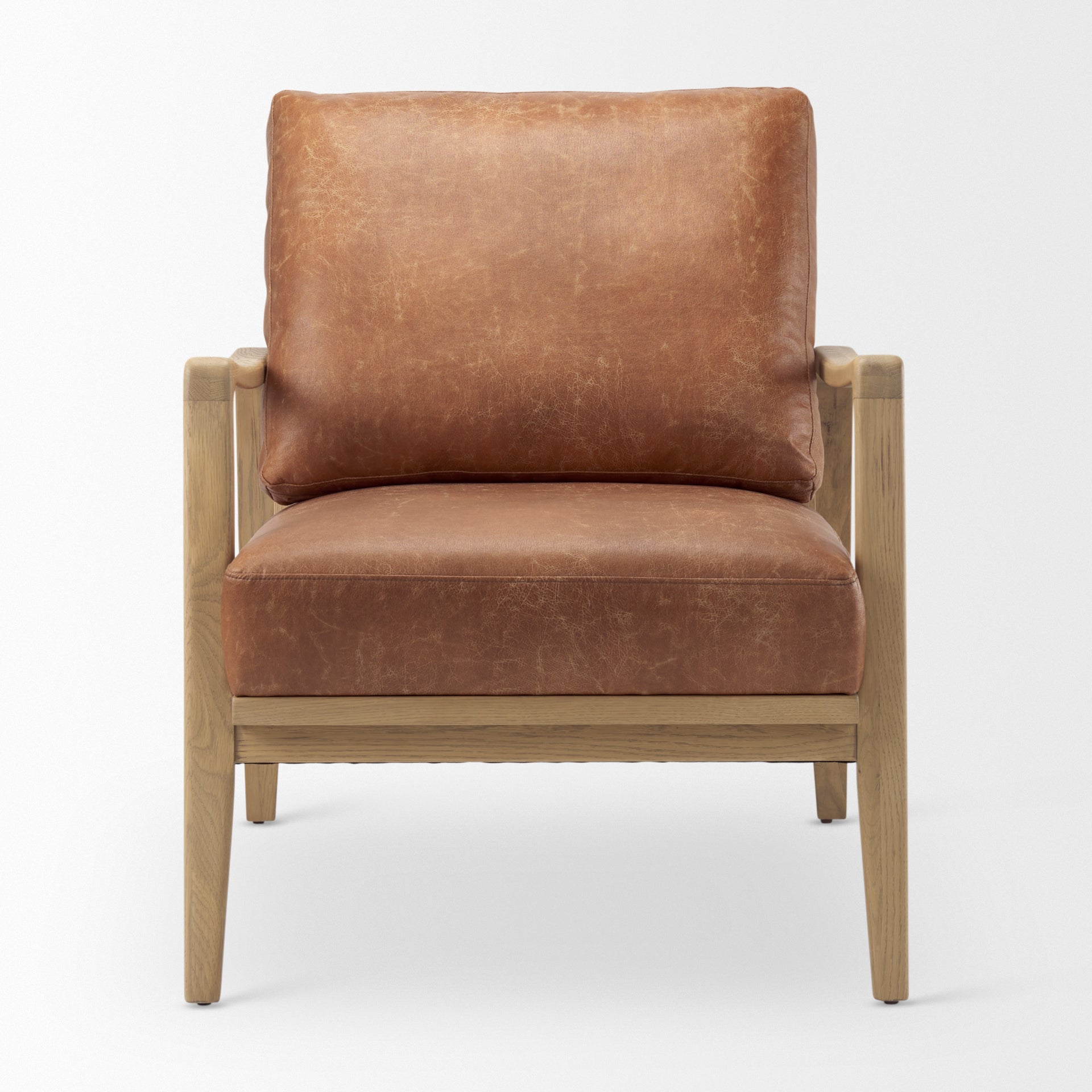 Raeleigh Tan Faux Leather Accent Chair - Central Designs