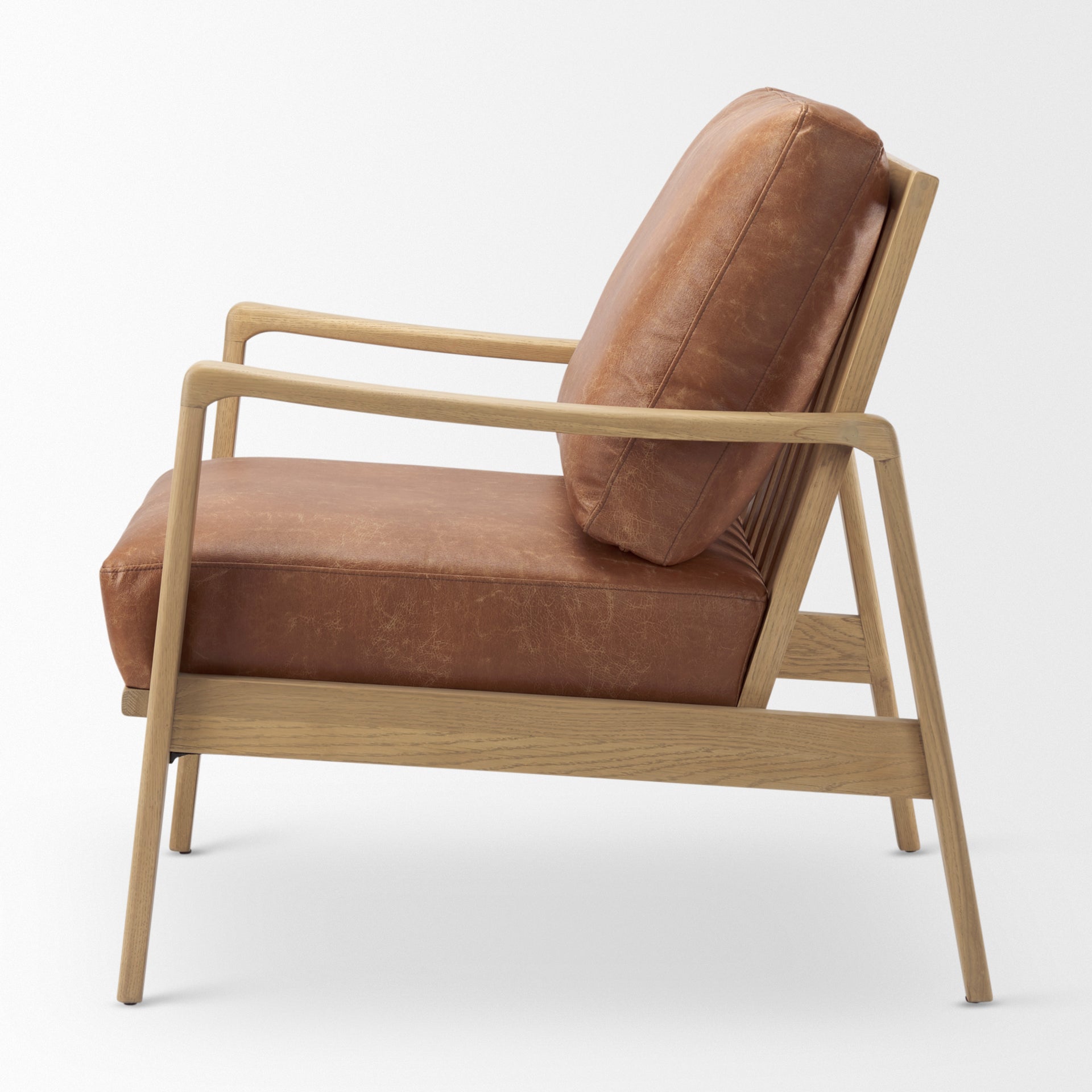 Raeleigh Tan Faux Leather Accent Chair - Central Designs