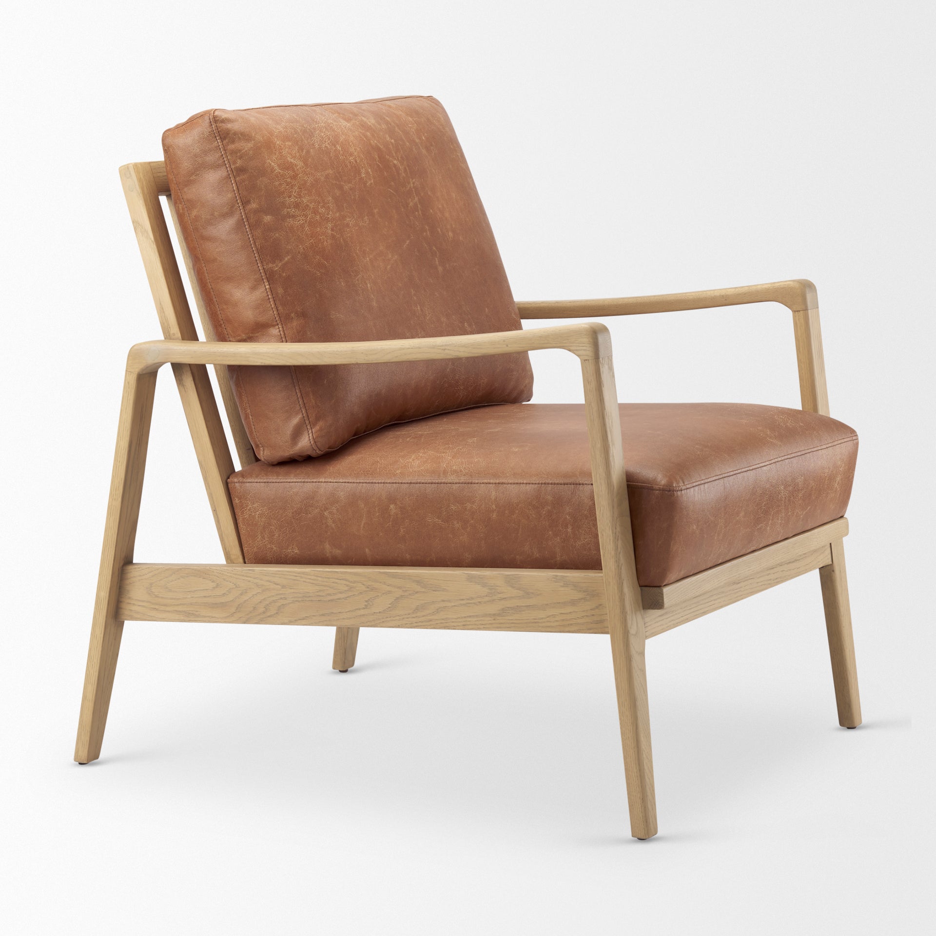 Raeleigh Tan Faux Leather Accent Chair - Central Designs