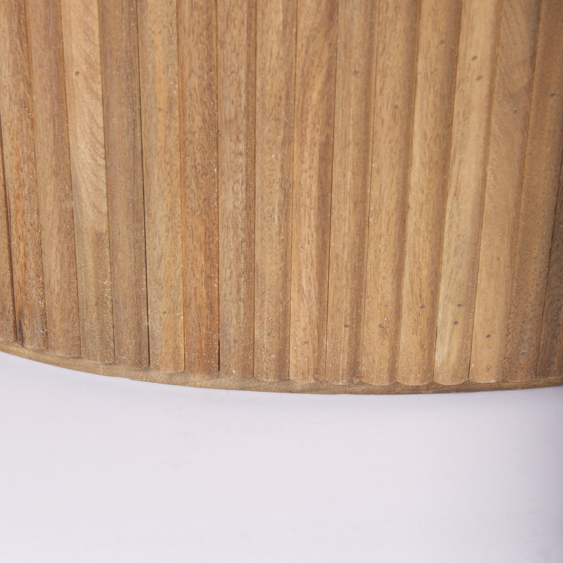 Terra 48L x 28W x 15H Light Brown Wood Oval Fluted Coffee Table - Central Designs