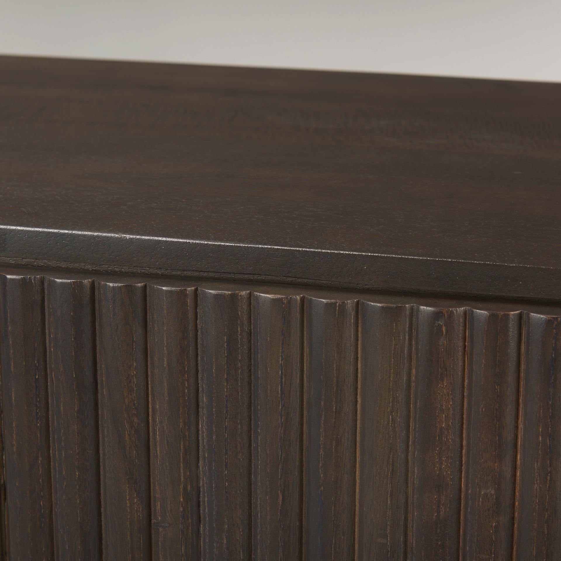 Terra 72L x 18W x 32H Dark Brown Wood Fluted Sideboard - Central Designs
