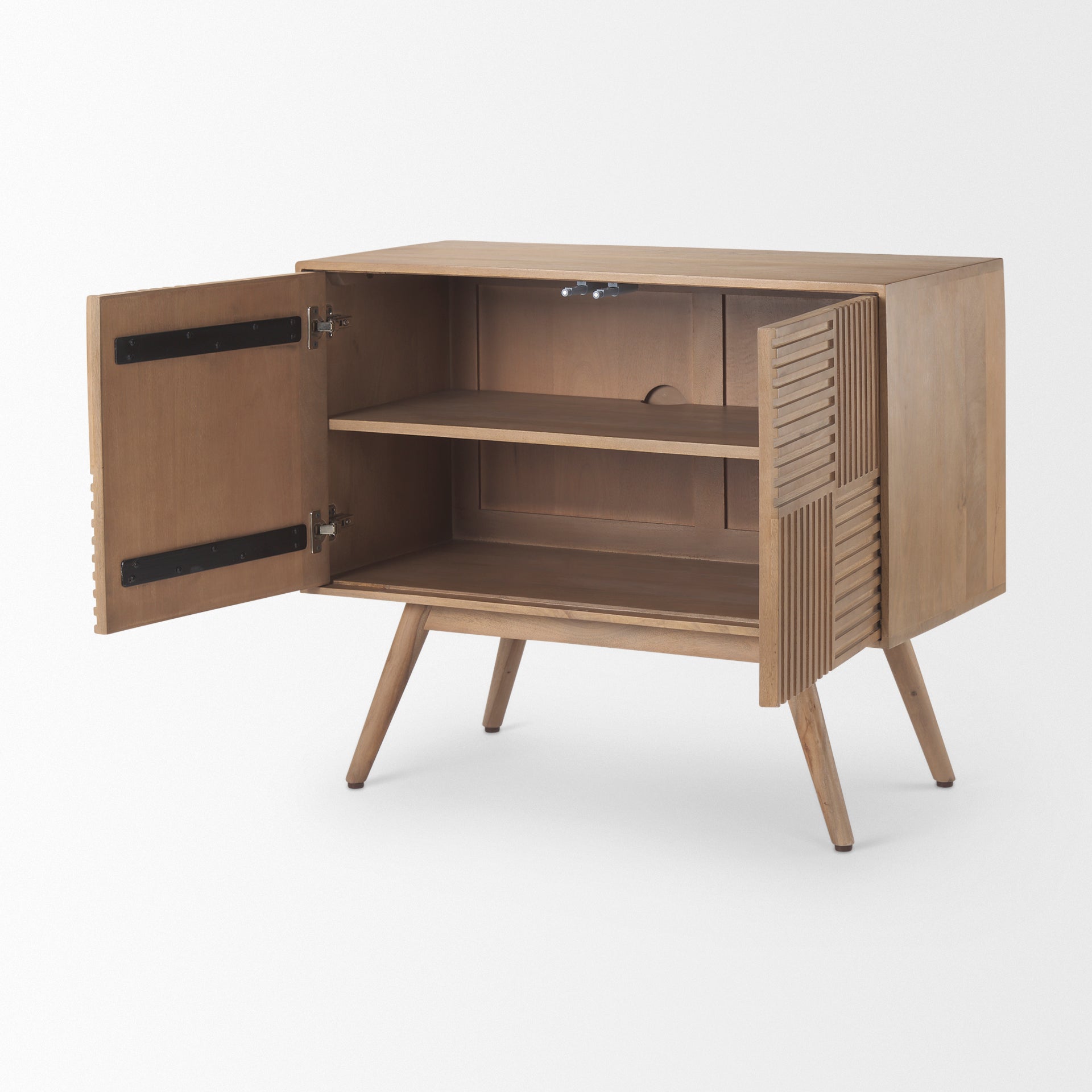Sable 37.0L x 17.0W x 30.5H Light Brown Wood Accent Cabinet - Central Designs