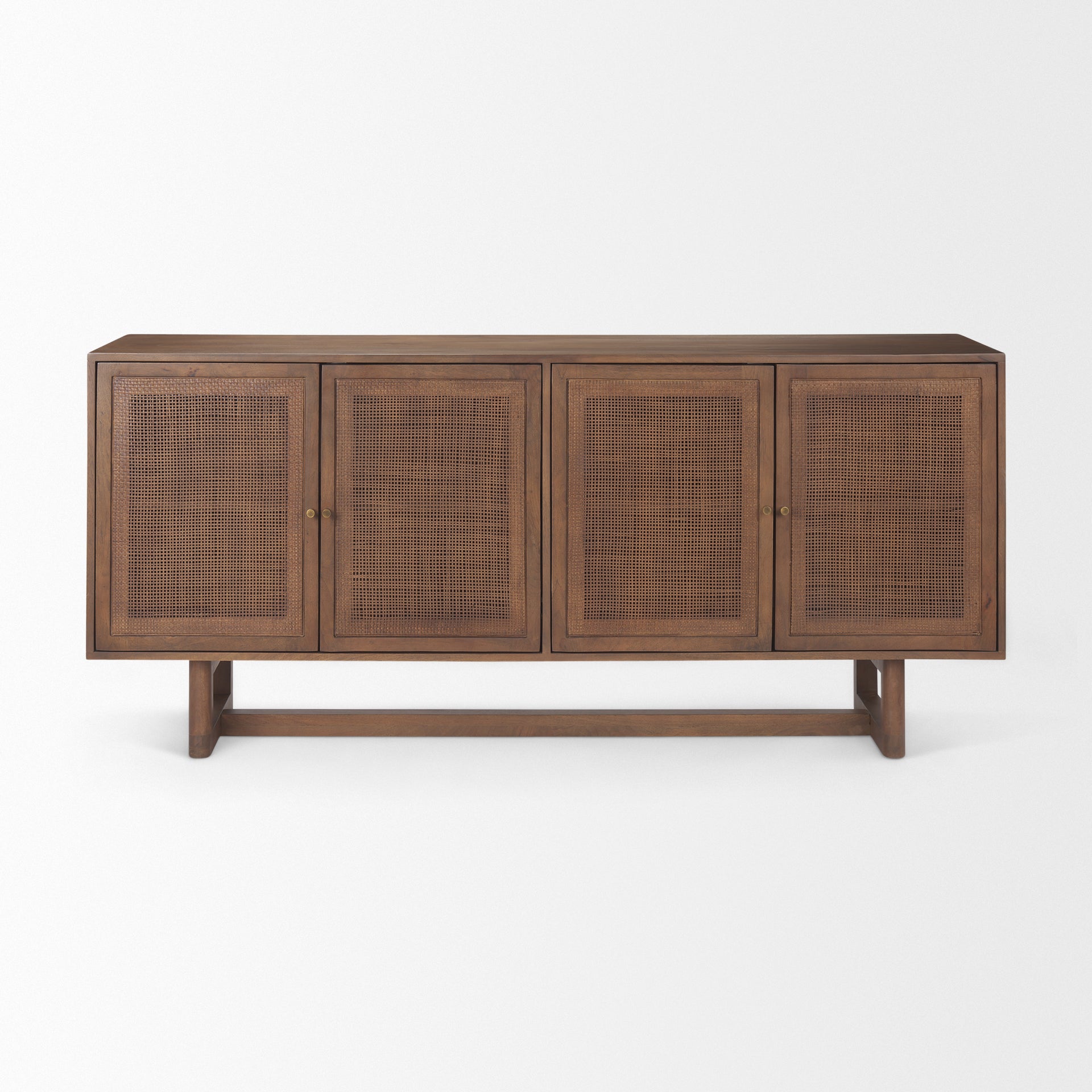 Grier Medium Brown Solid Wood W/Cane Sideboard - Central Designs