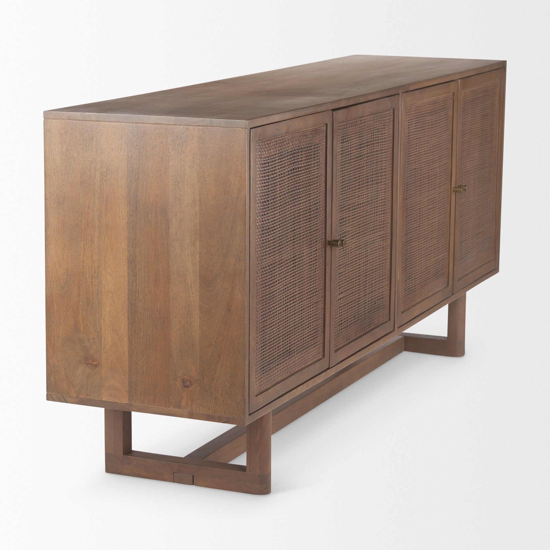Grier Medium Brown Solid Wood W/Cane Sideboard - Central Designs