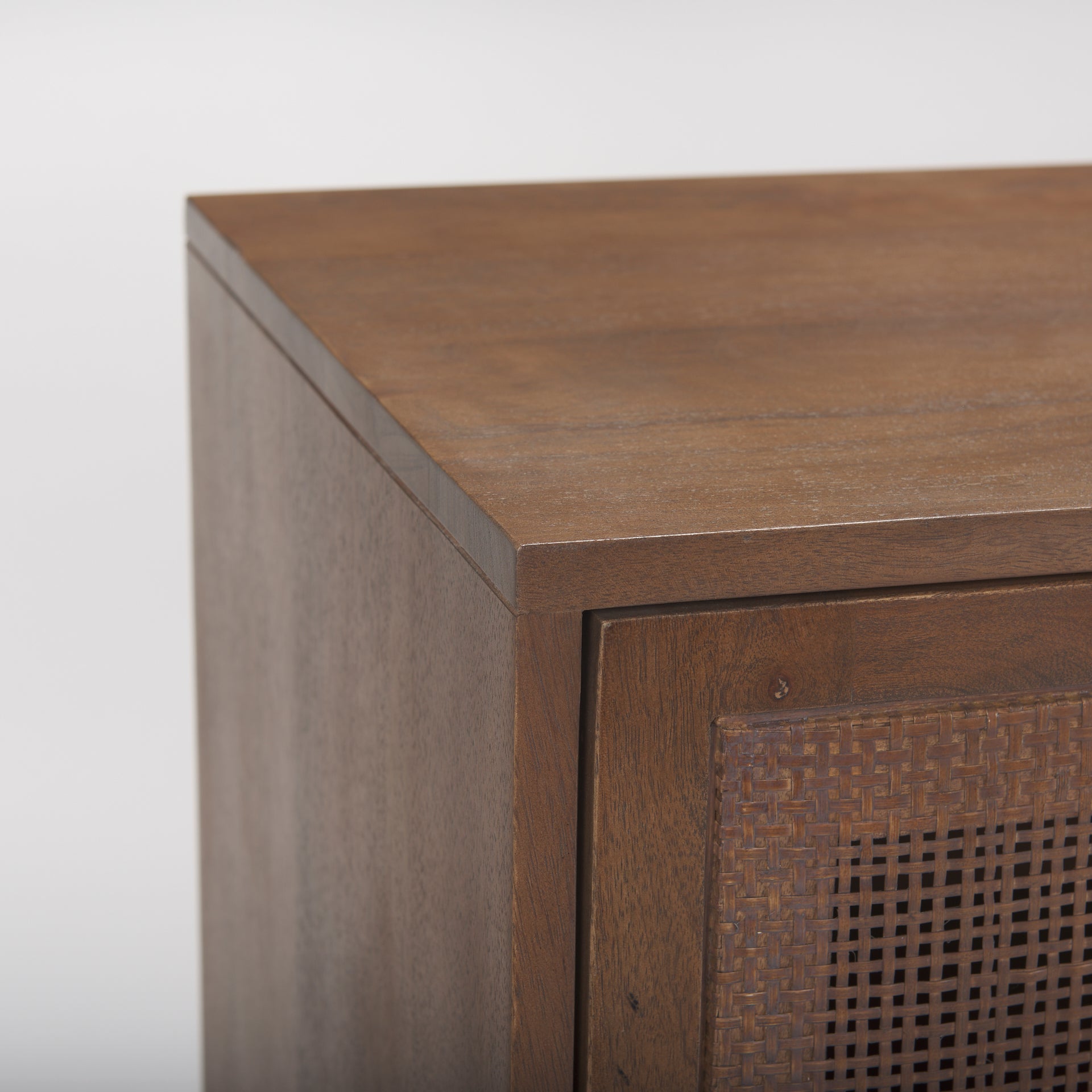 Grier Medium Brown Solid Wood W/Cane Sideboard - Central Designs