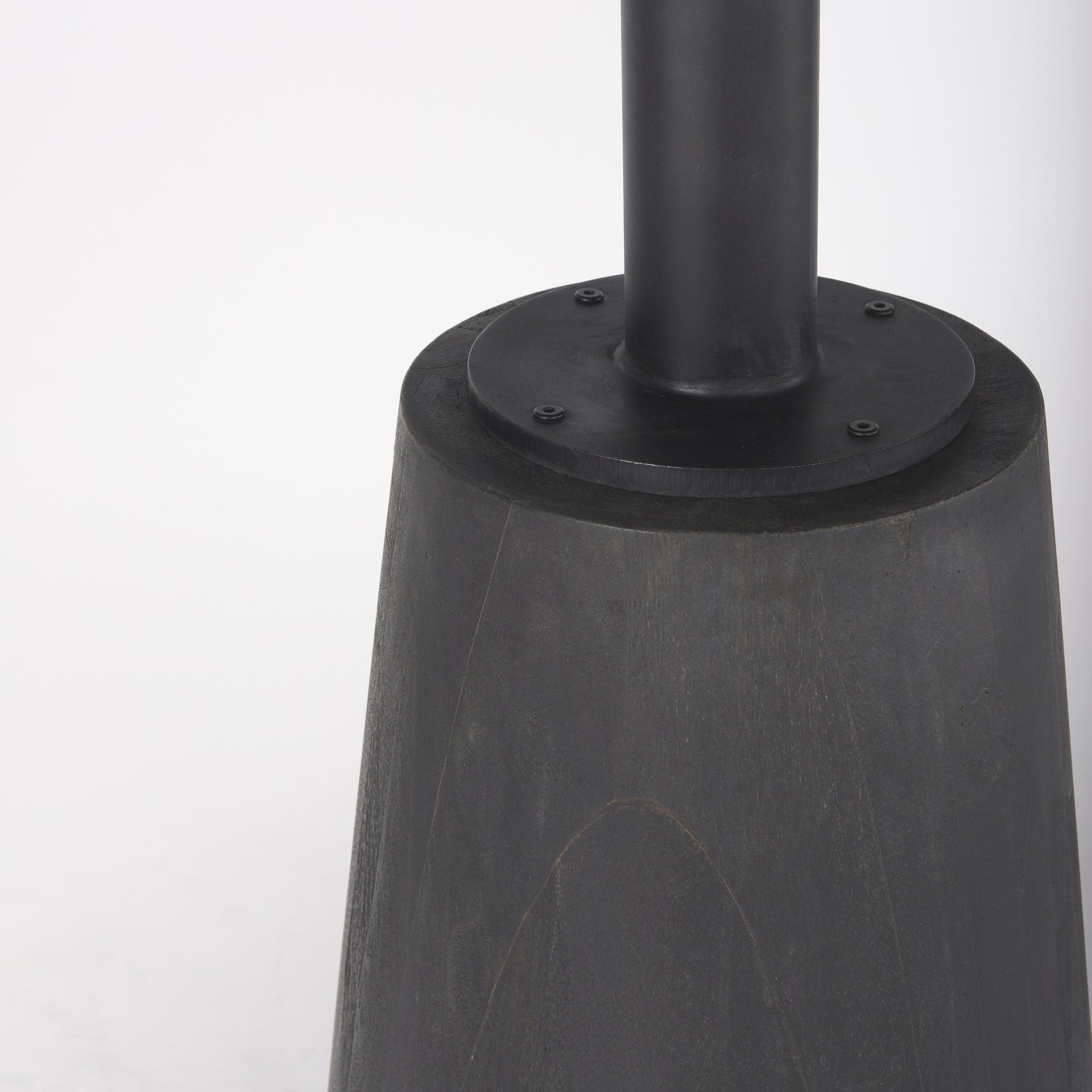 Maxwell 32" Round Black - Brown Wood w/ Black Metal Pedestal Bistro Table - Central Designs