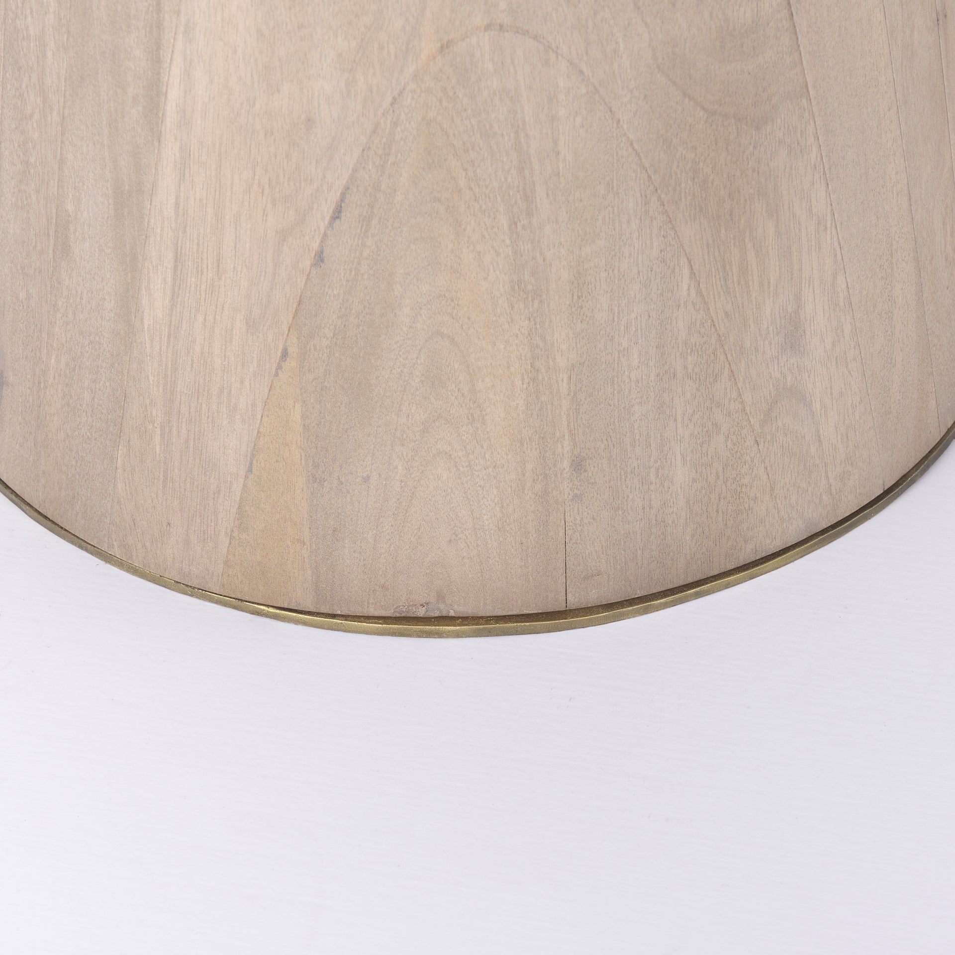 Maxwell 32" Round Light Wood Tabletop & Base w/ Gold Metal Accent Pedestal Bistro Table - Central Designs